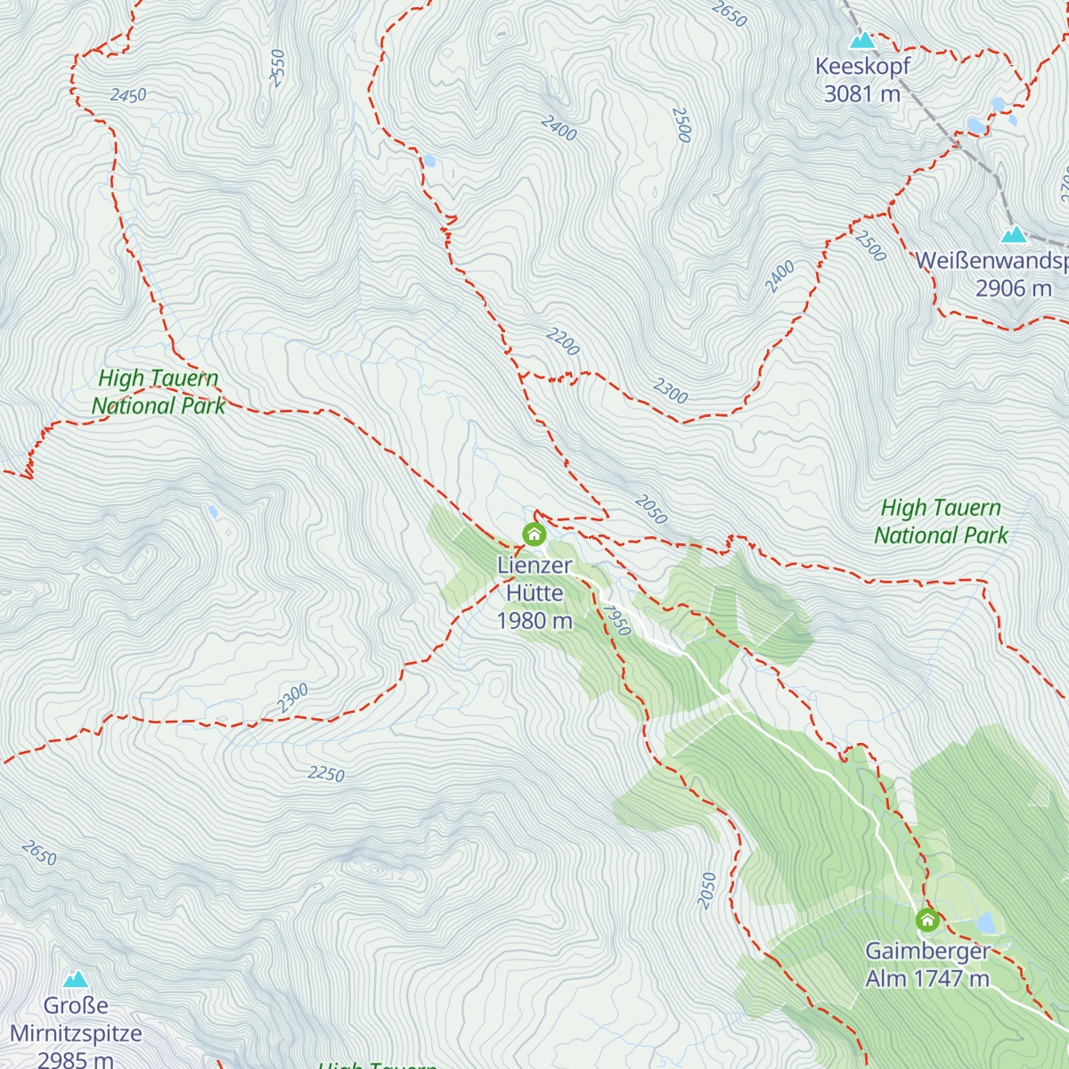 Lienzer Hütte map