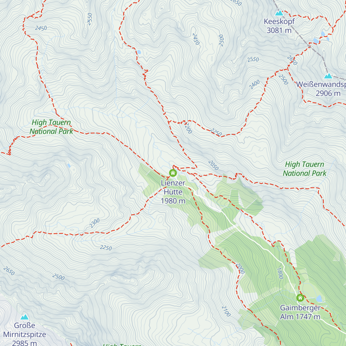 Lienzer Hütte map