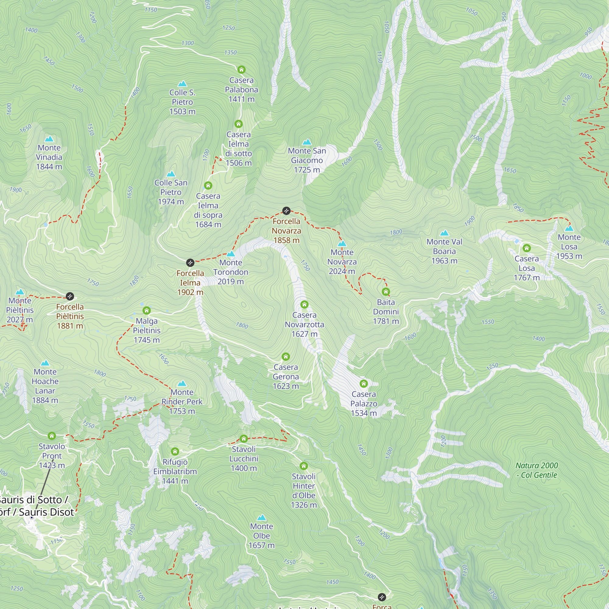 Casera Novarzotta map