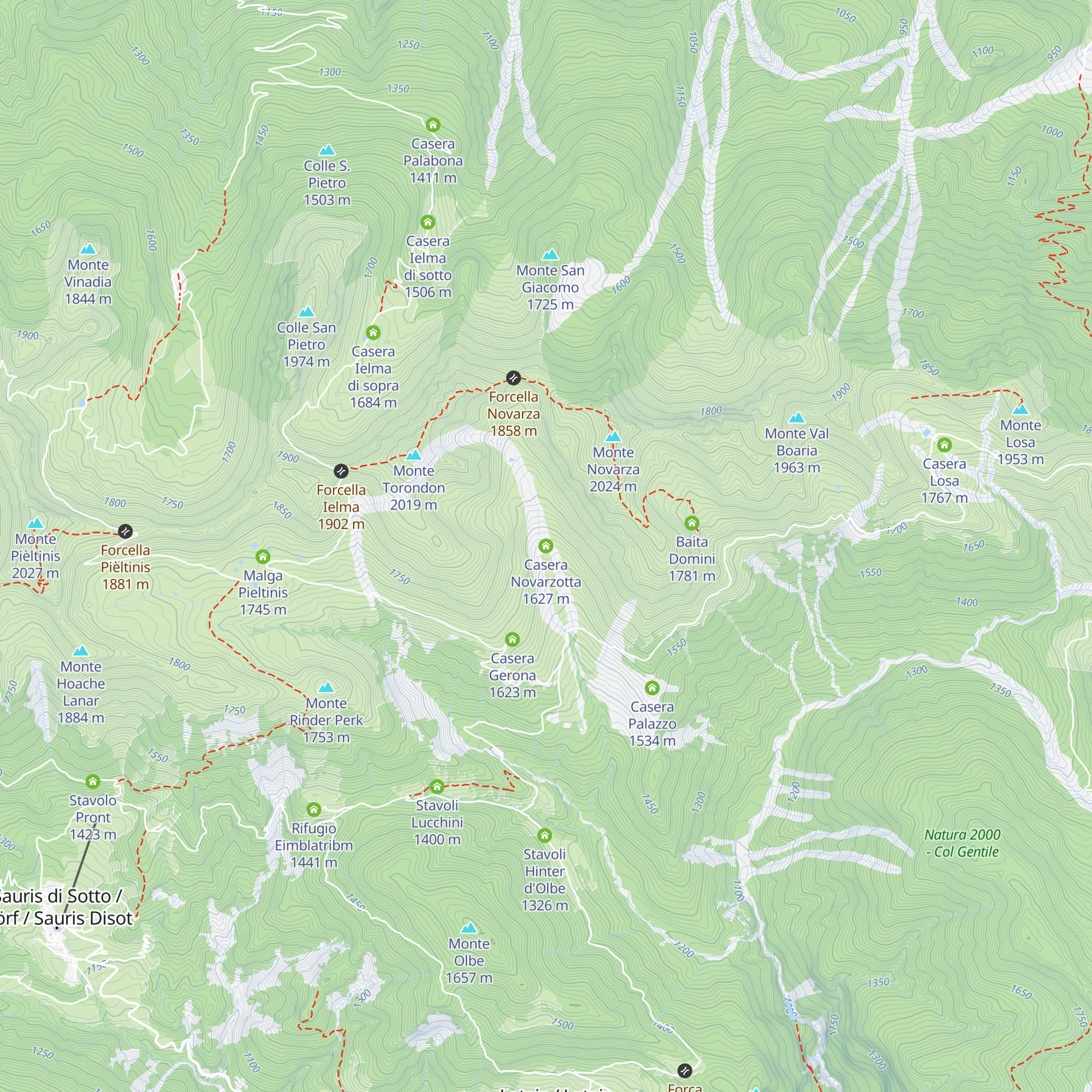Casera Novarzotta map