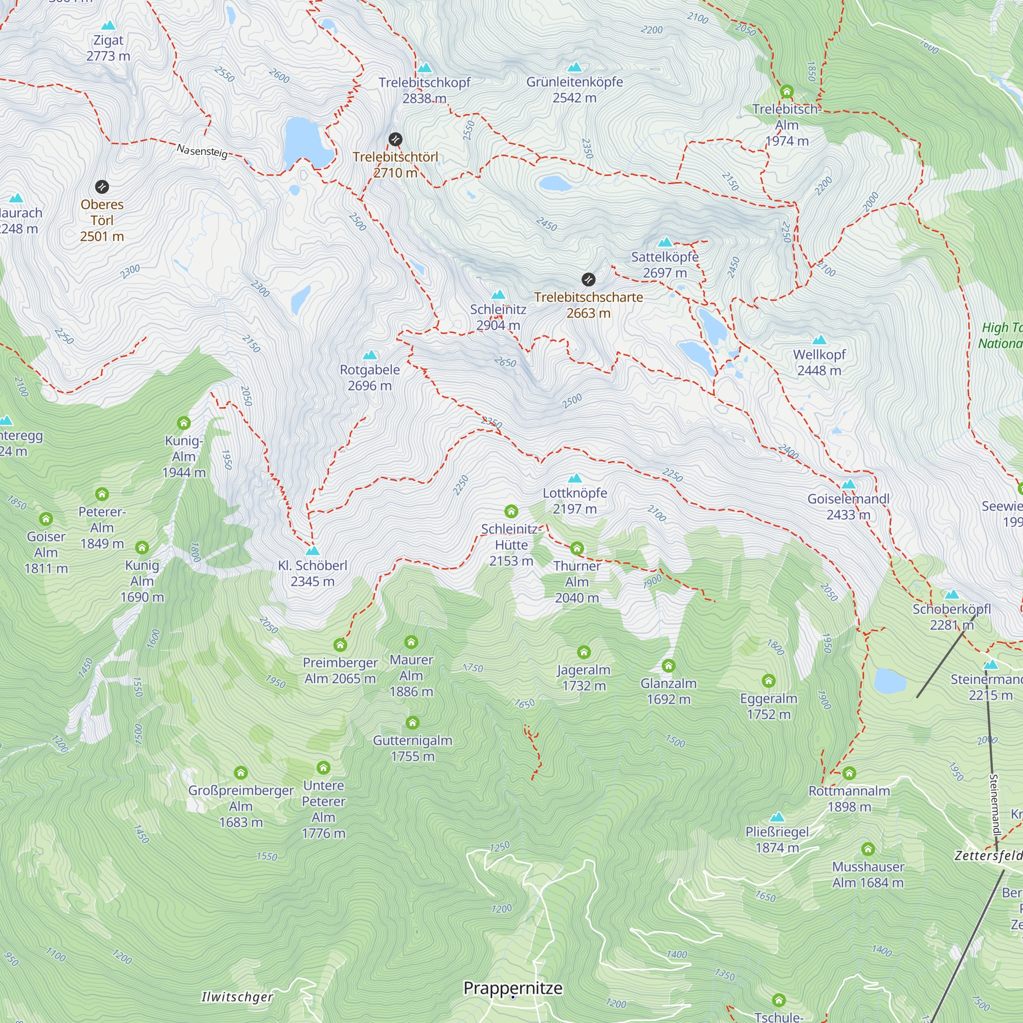 Schleinitz-Hütte map