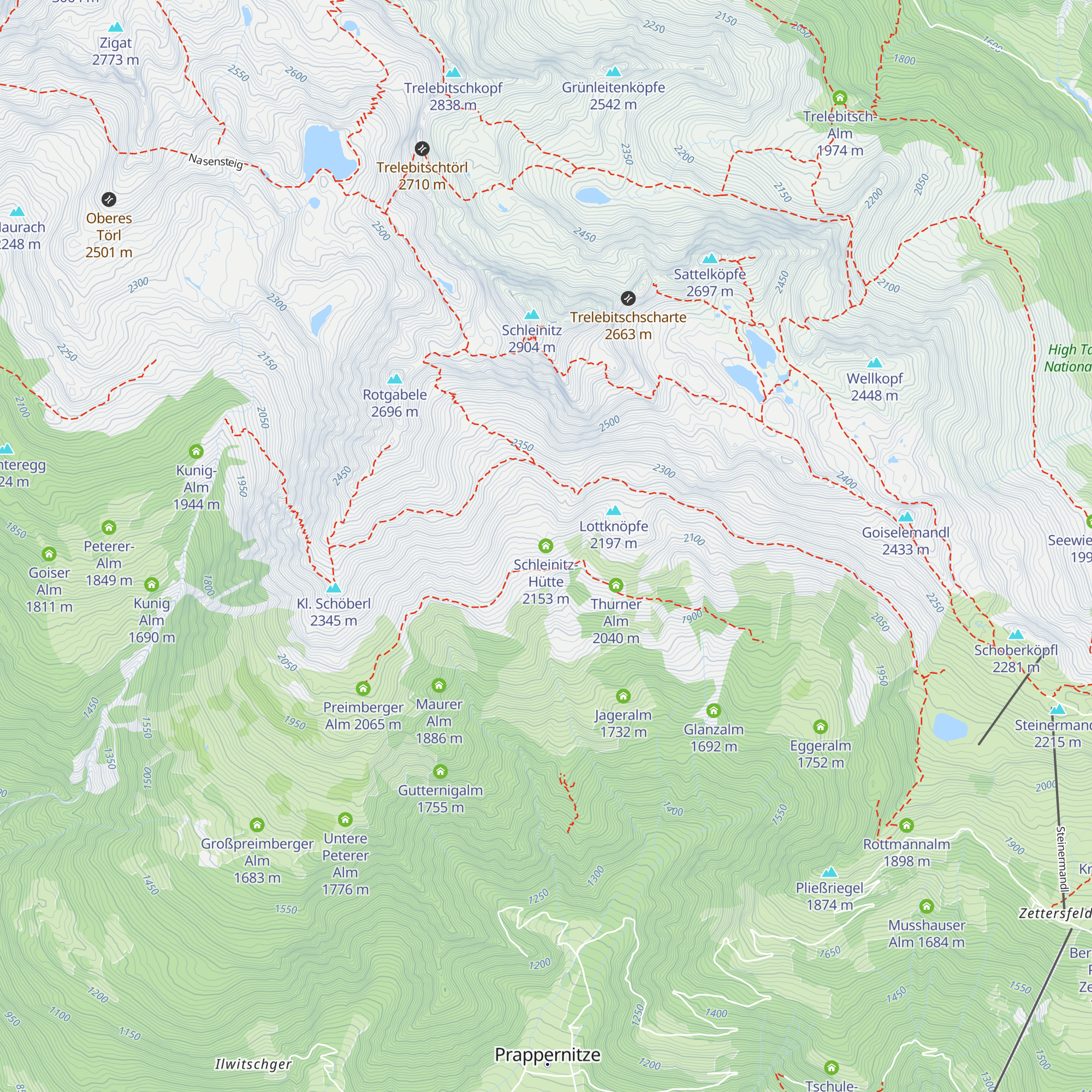 Schleinitz-Hütte map