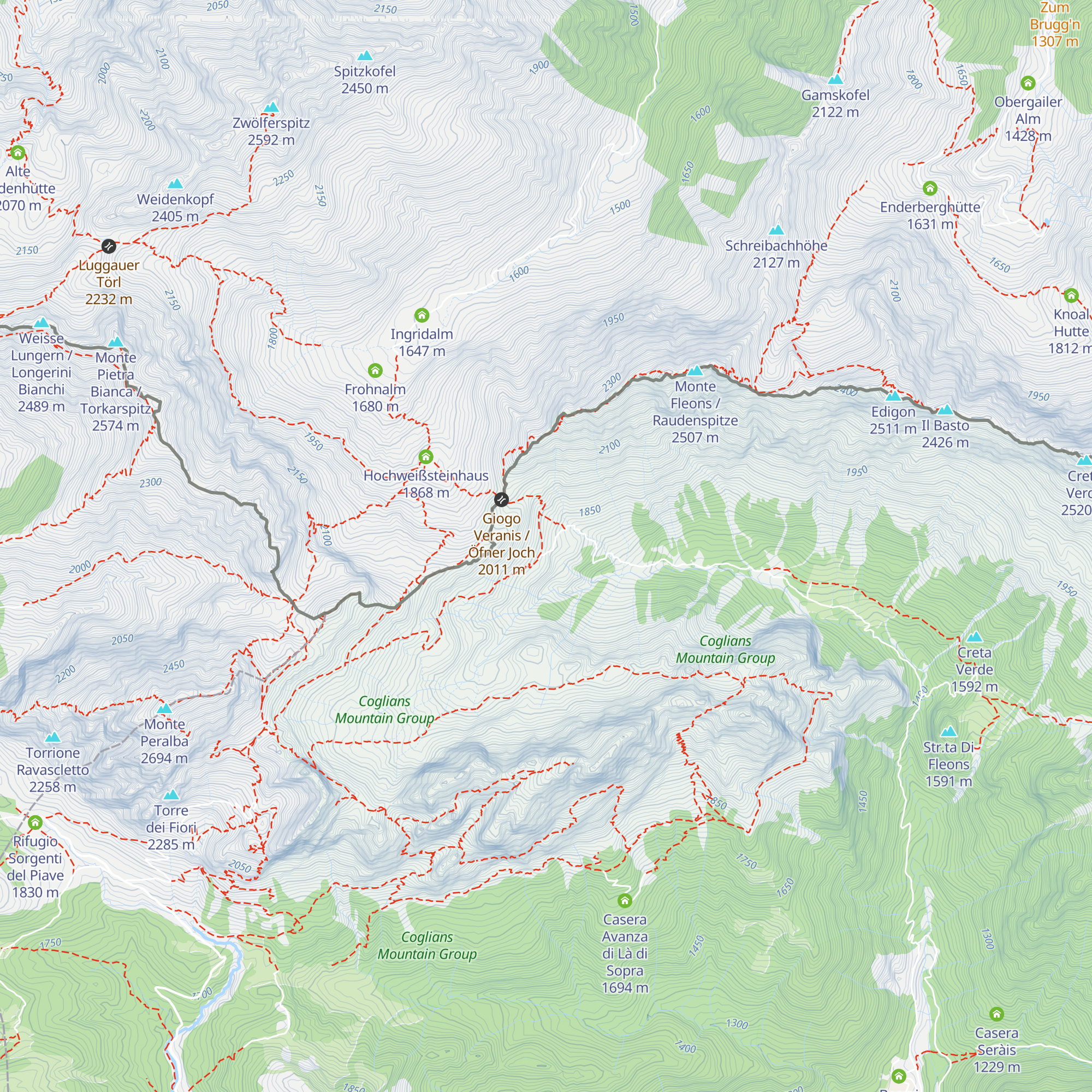 Casera Fleons di Sopra map