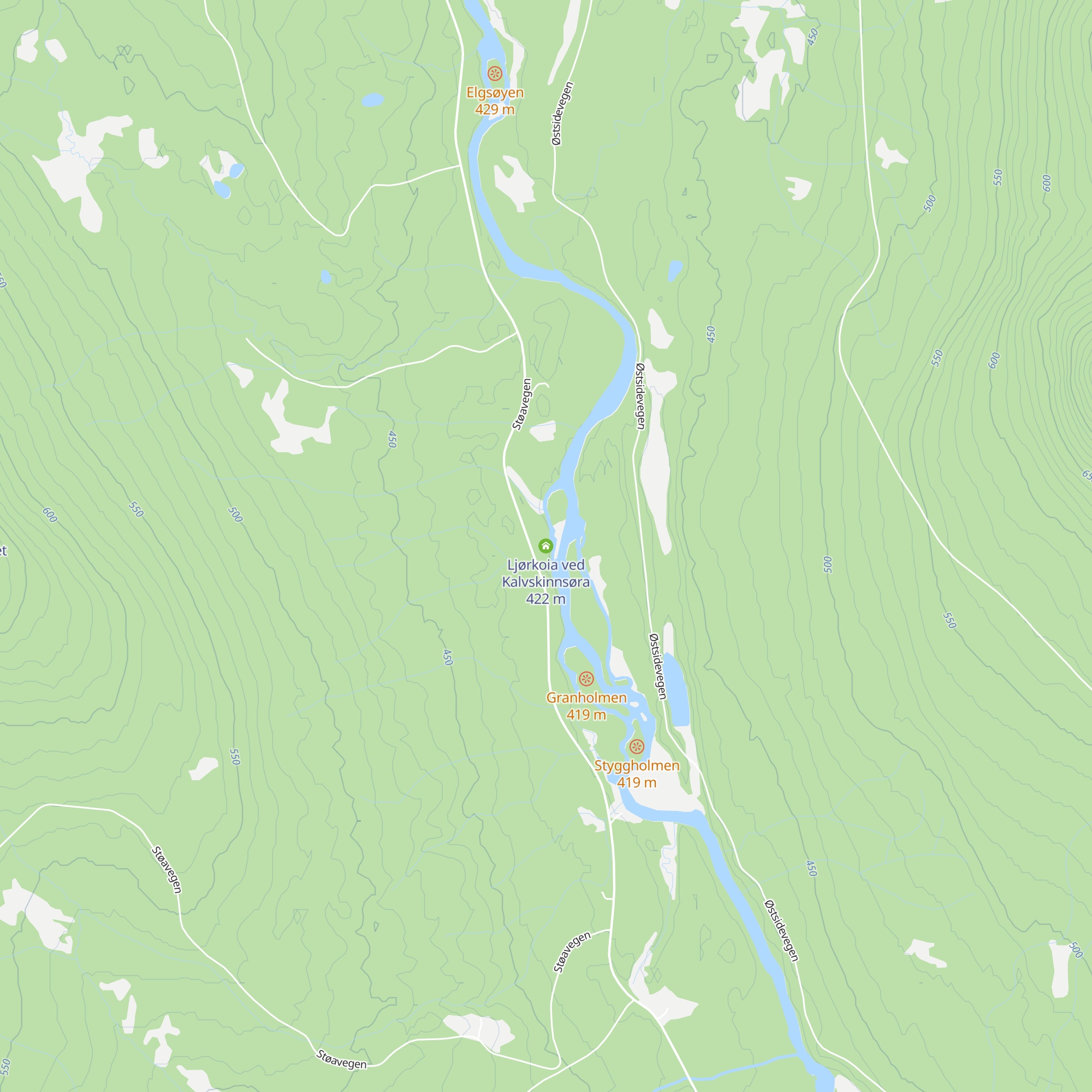 Ljørkoia ved Kalvskinnsøra map