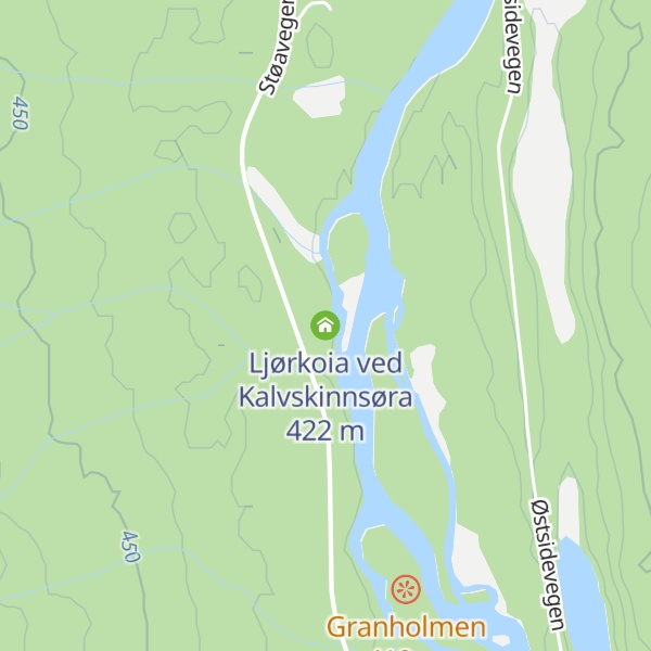 Map of Ljørkoia ved Kalvskinnsøra