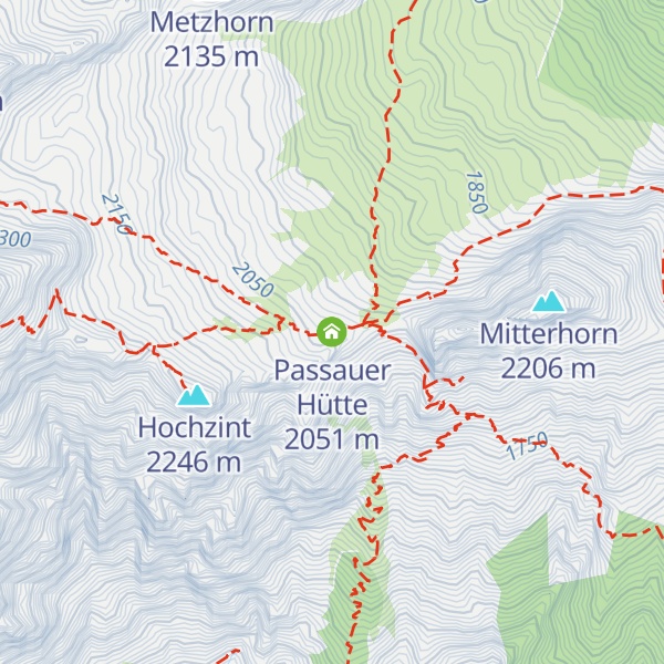 Map of Passauer Hütte