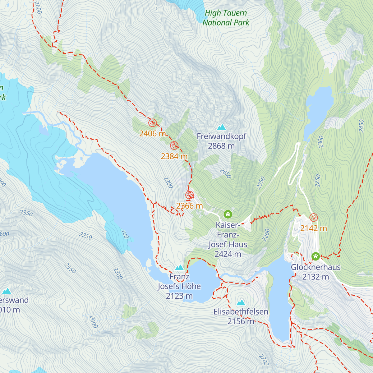Gletscherrestaurant Freiwandeck map