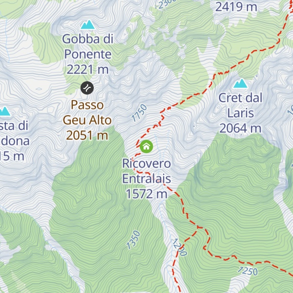 Map of Ricovero Entralais