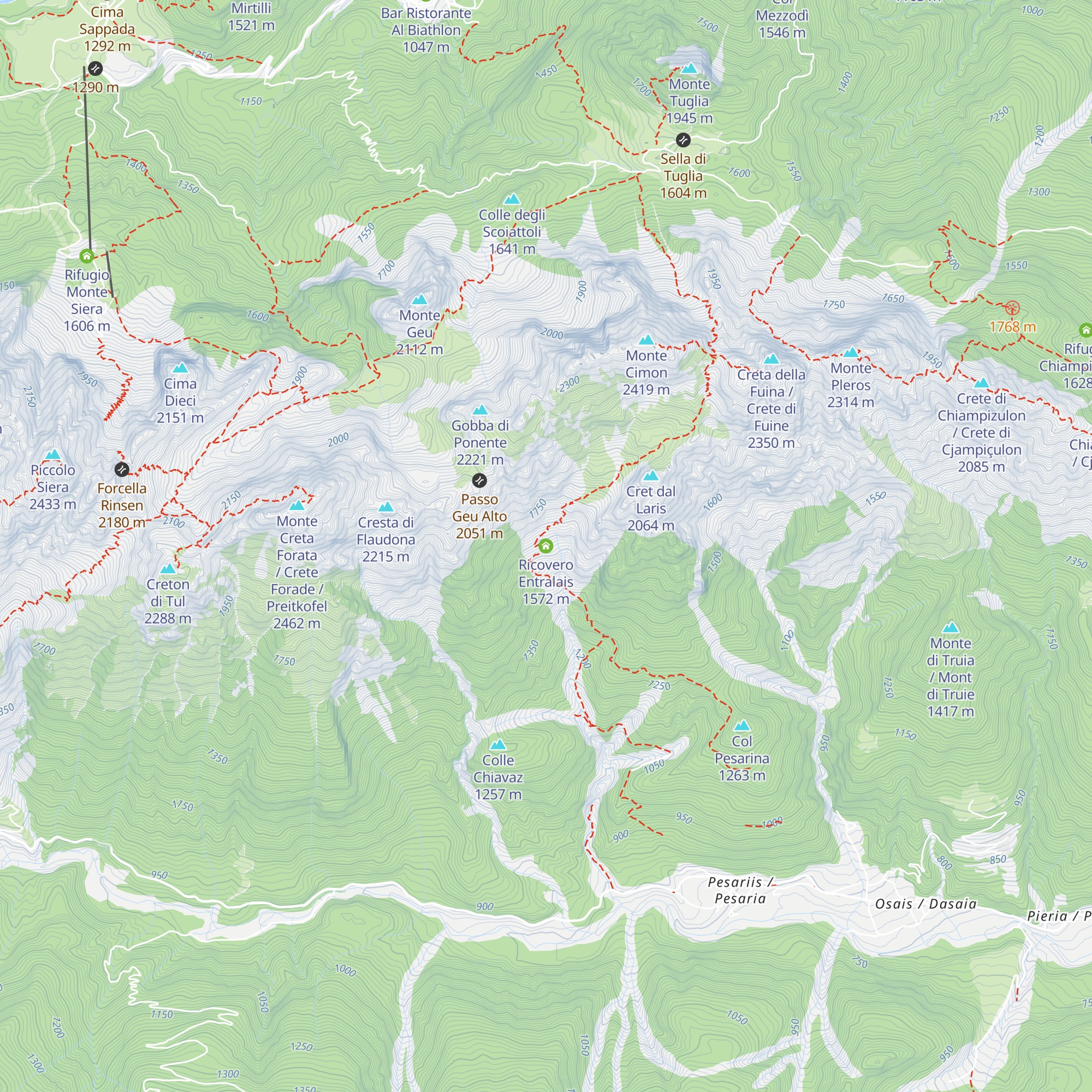 Ricovero Entralais map
