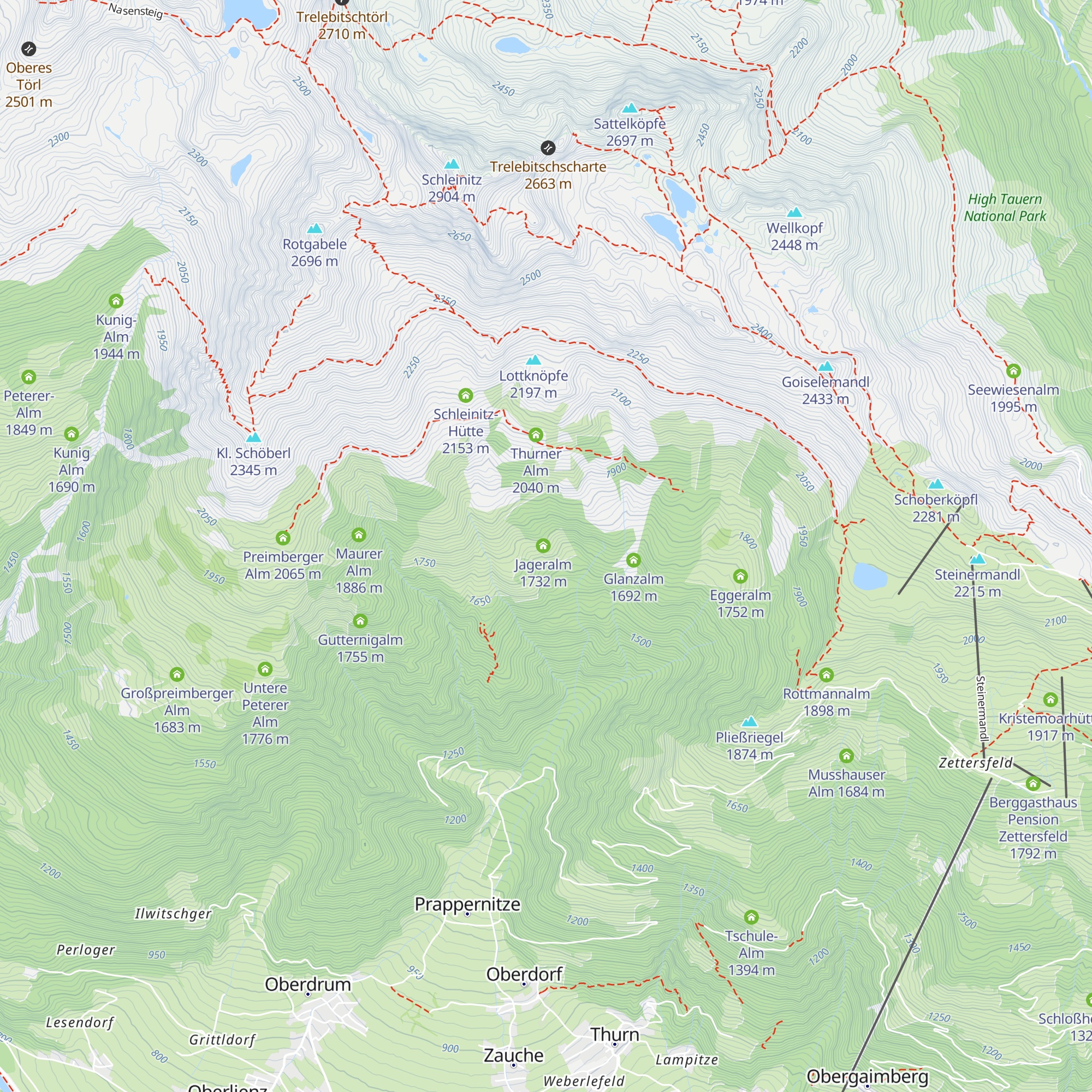 Jaga-Alm map