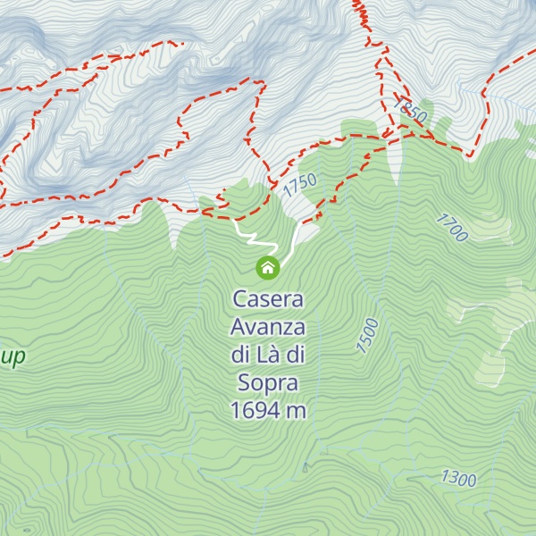 Map of Casera Avanza di Là di Sopra