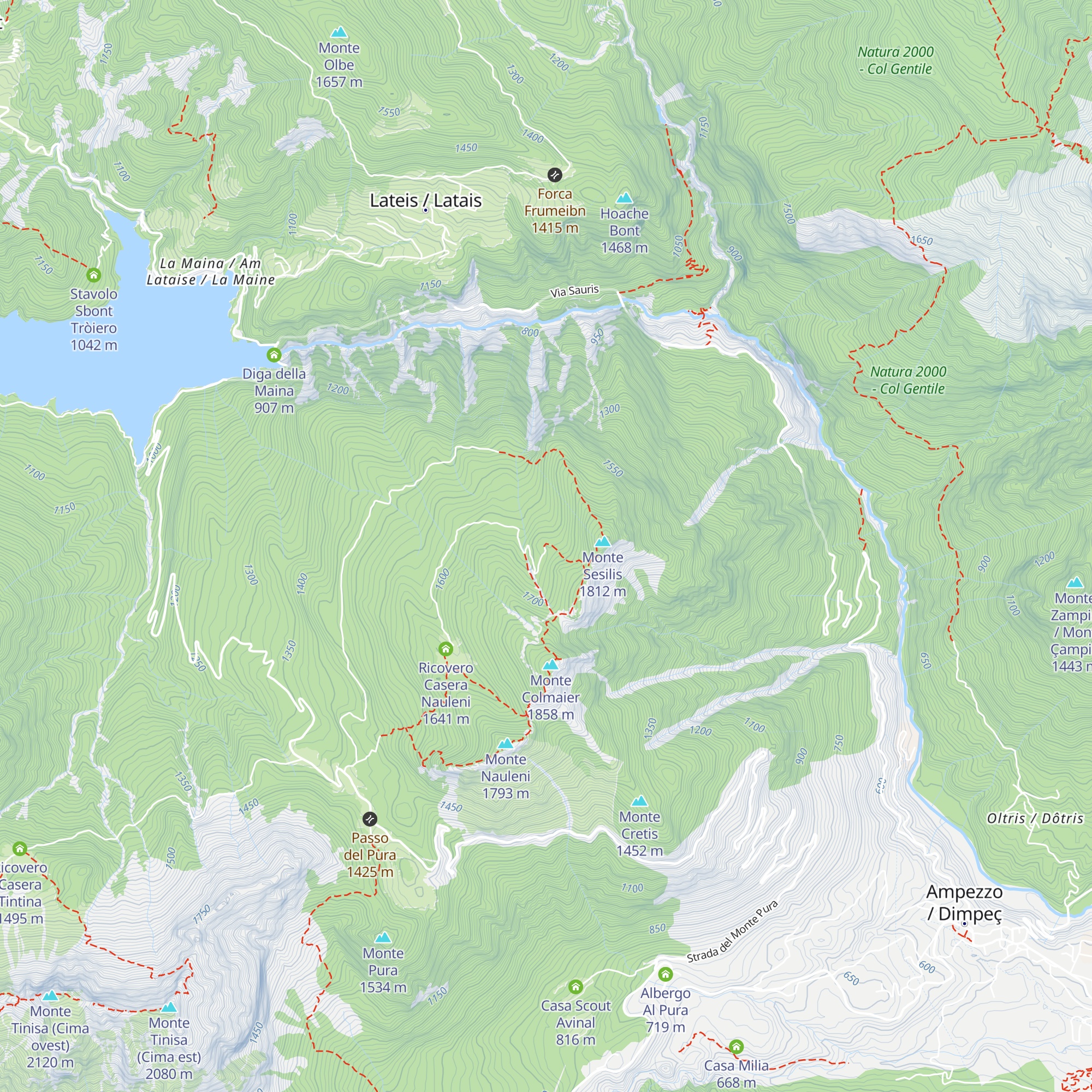 Ricovero Casera Colmaier map