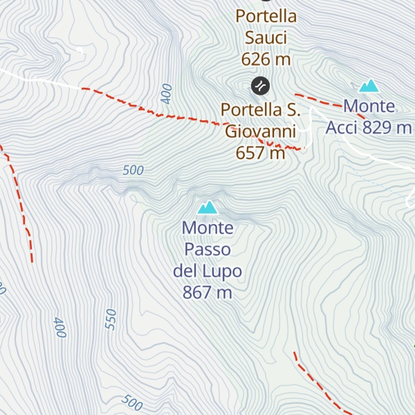Map of Monte Passo del Lupo