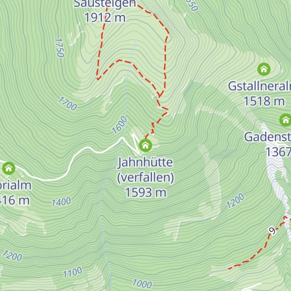Map of Jahnhütte (verfallen)