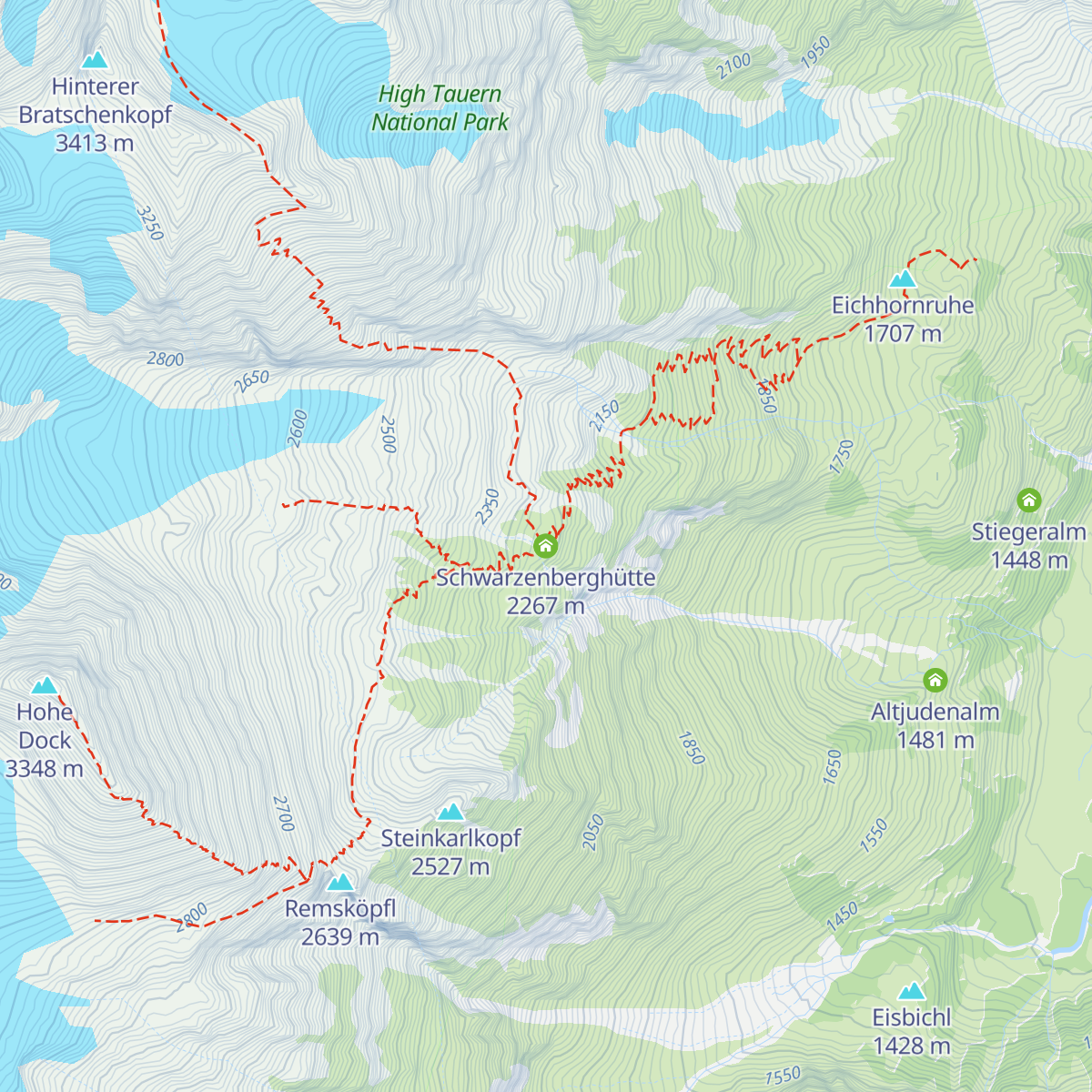 Schwarzenberghütte map
