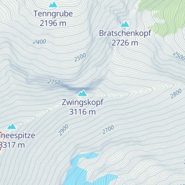 Map of Zwingspitze