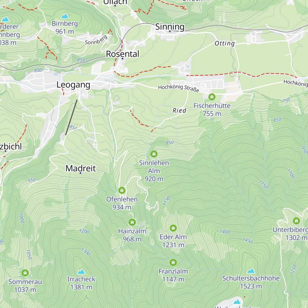 Sinnlehen Alm map