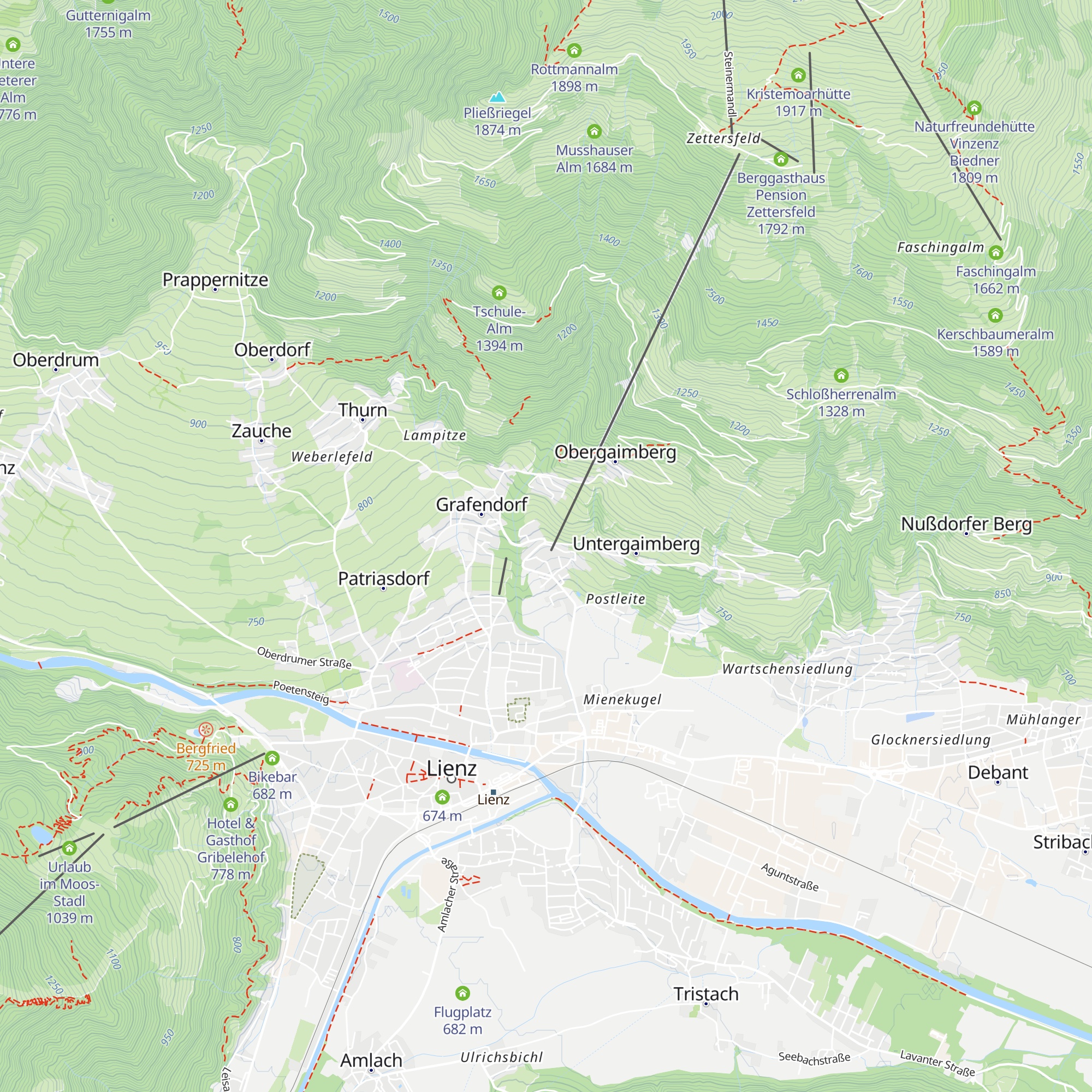 Lienzer Tenne map