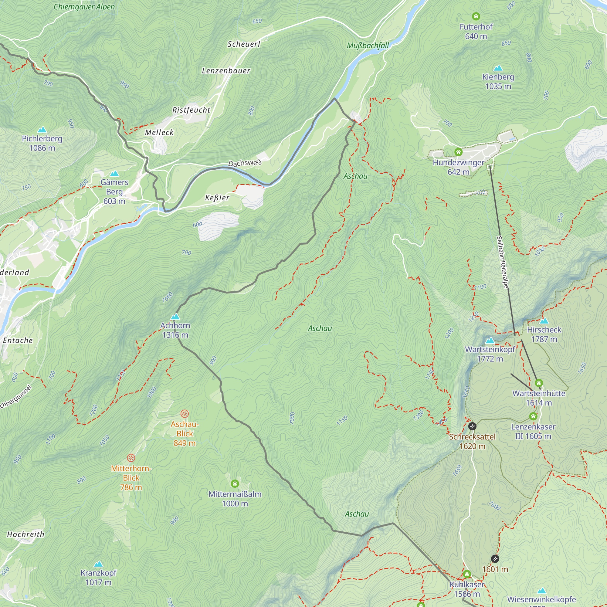 Aschauer Klause-Diensthütte map