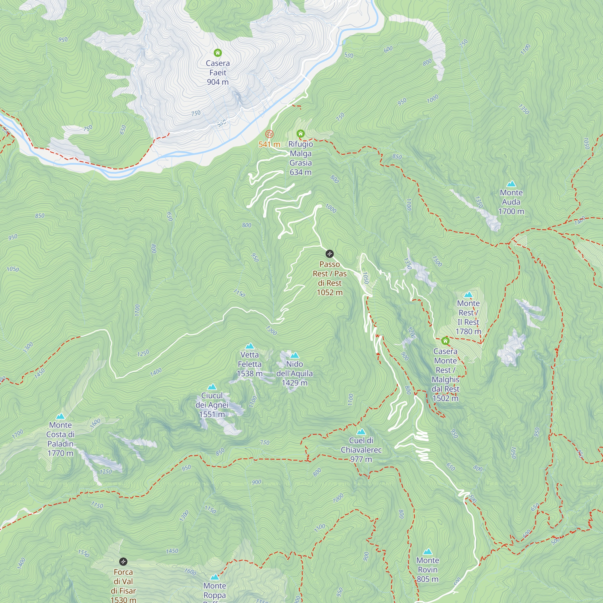 Rifugio Forestale Casera Feletta map