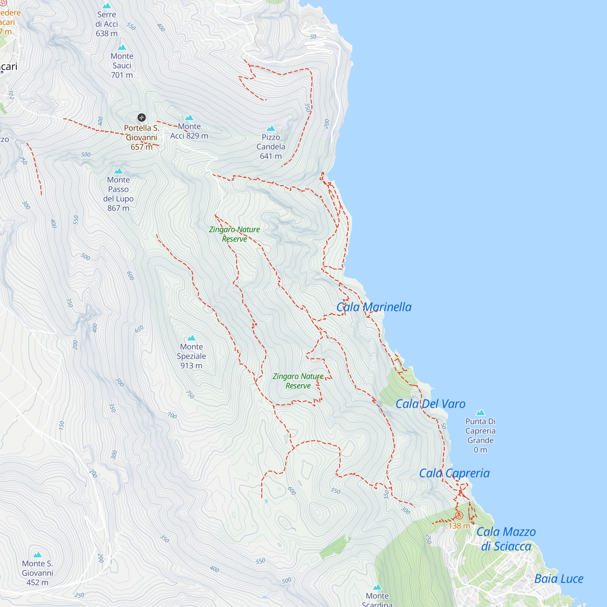 Bivacco Falco map