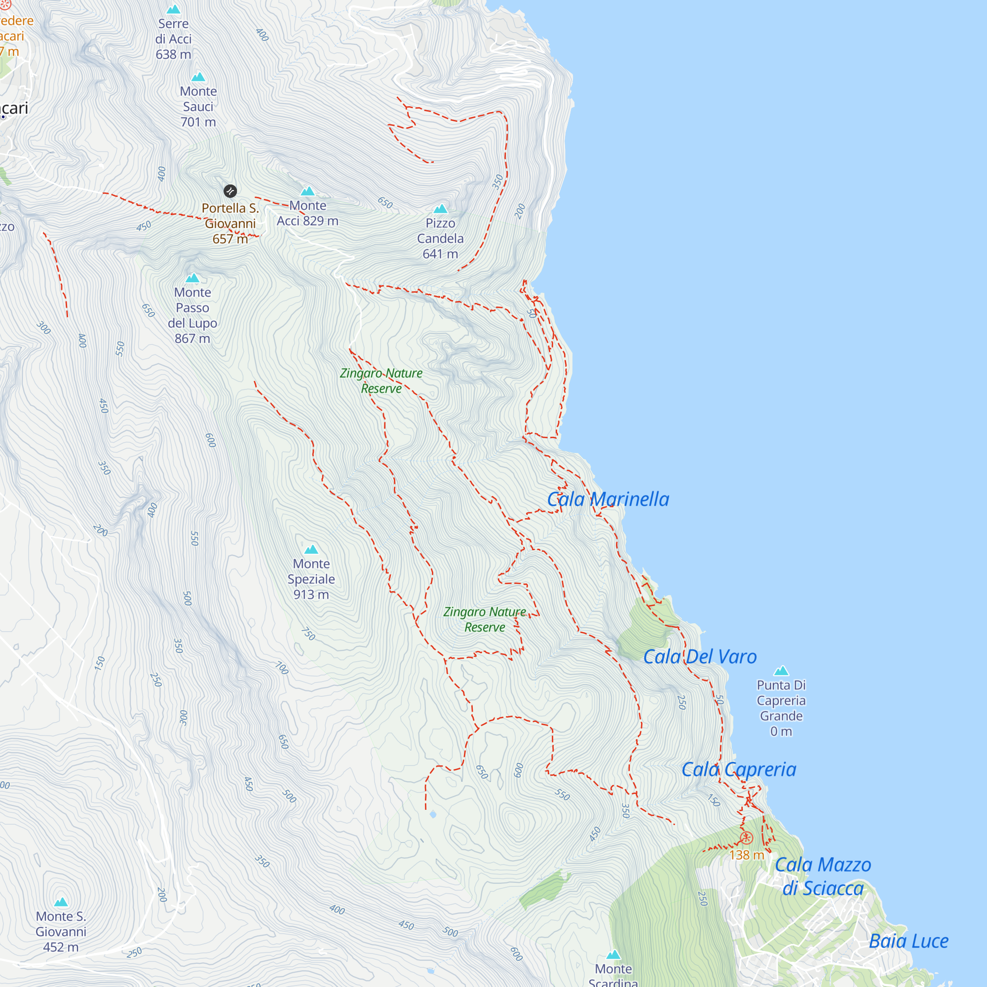 Bivacco Falco map