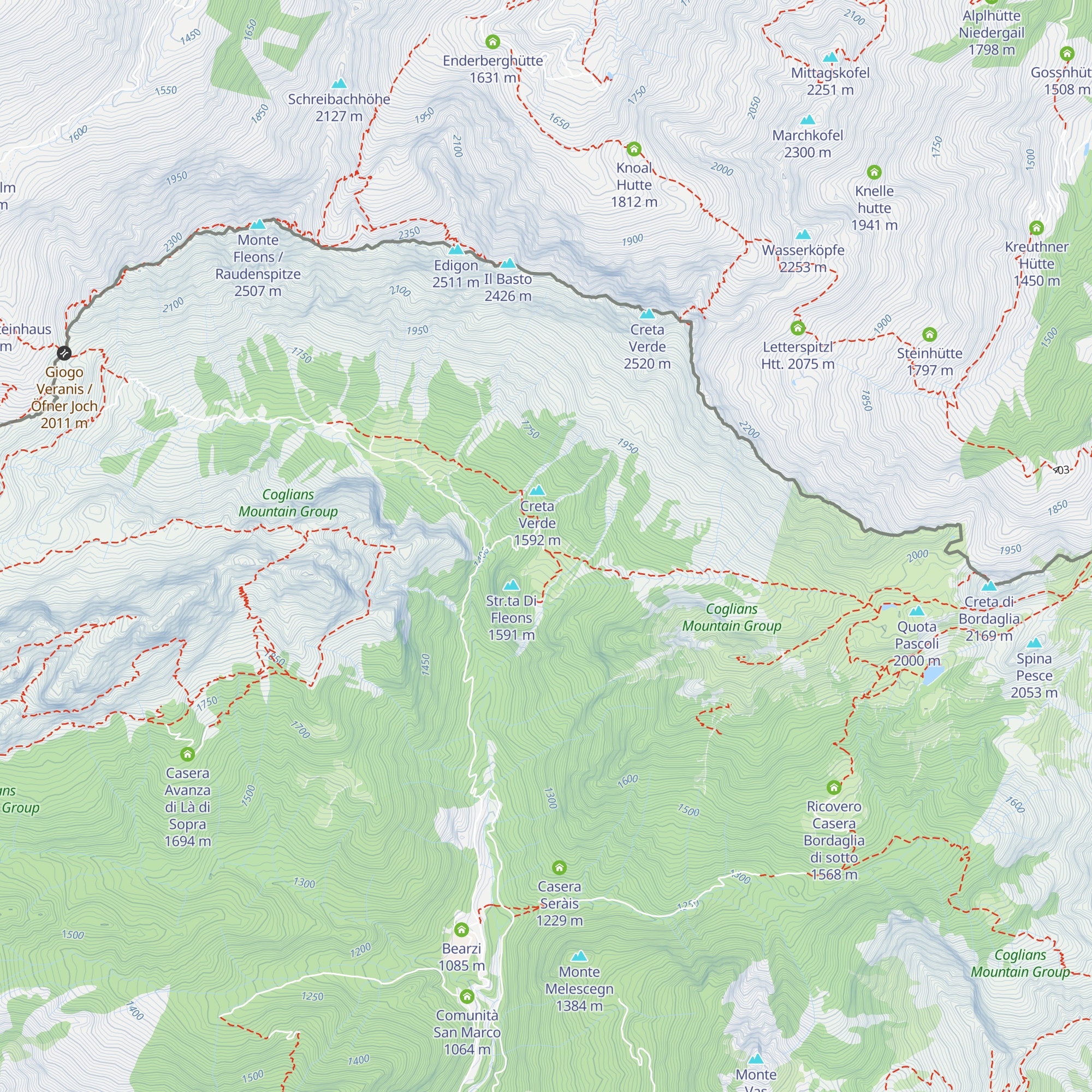 Casera Sissanis di Sotto map