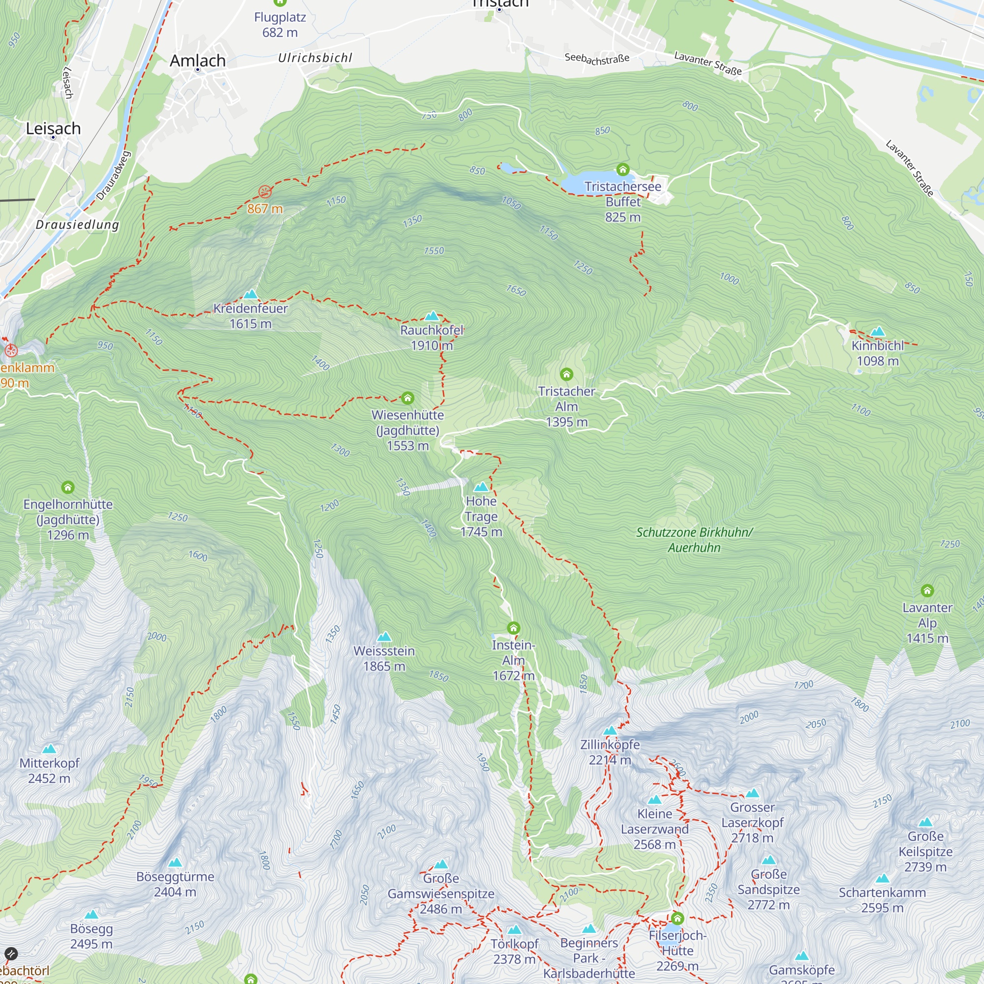Weißstein-Alm map