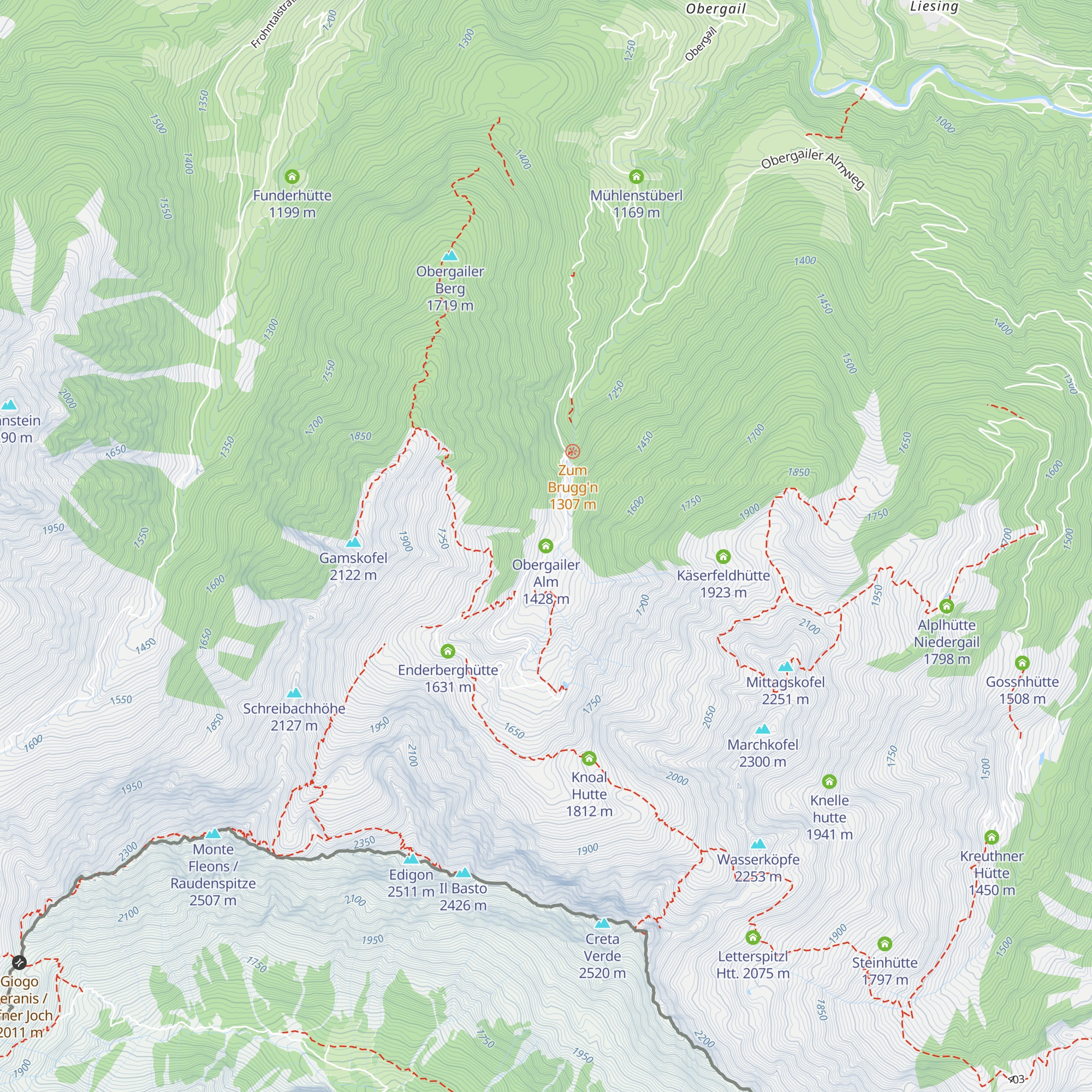 Obergailer Alm map