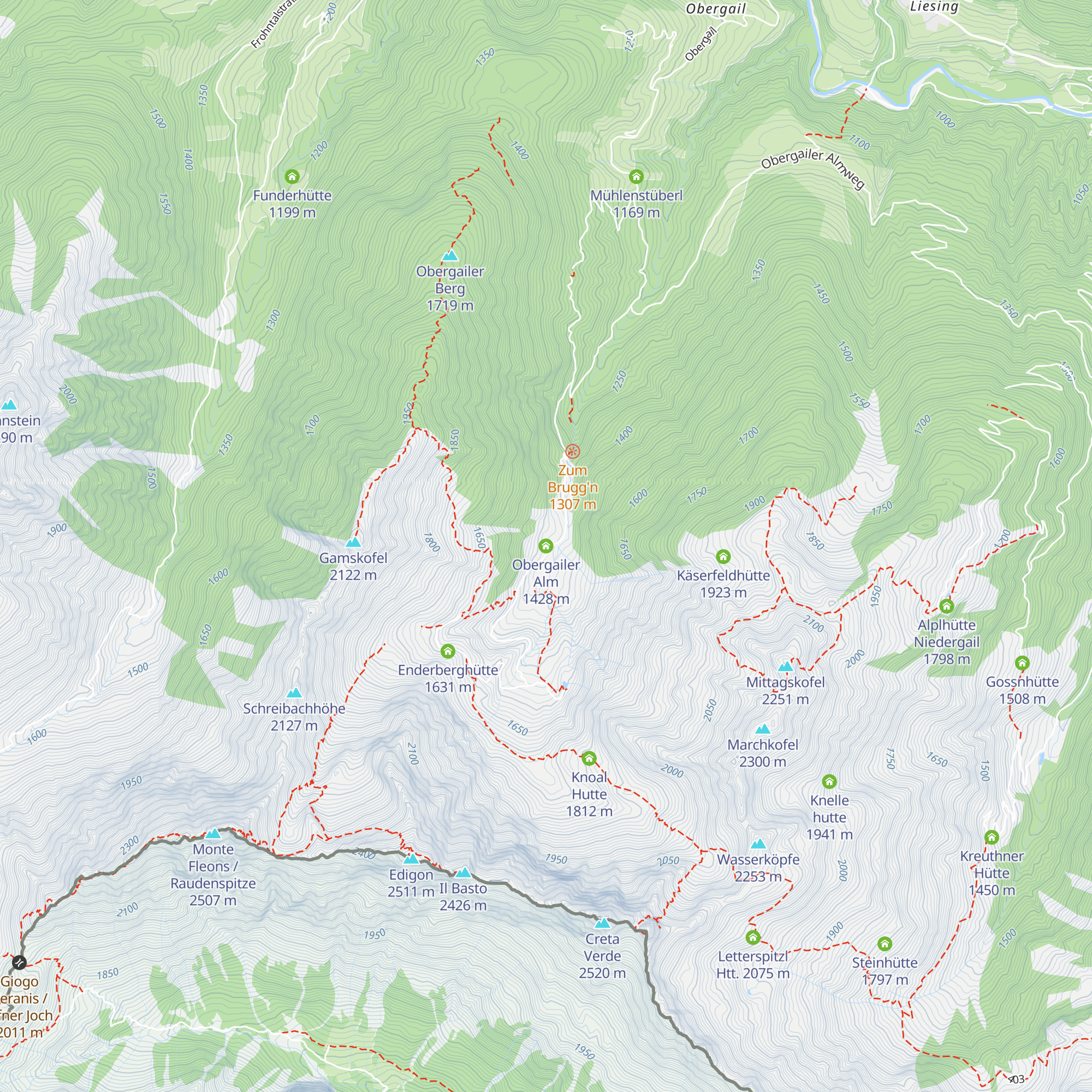 Obergailer Alm map
