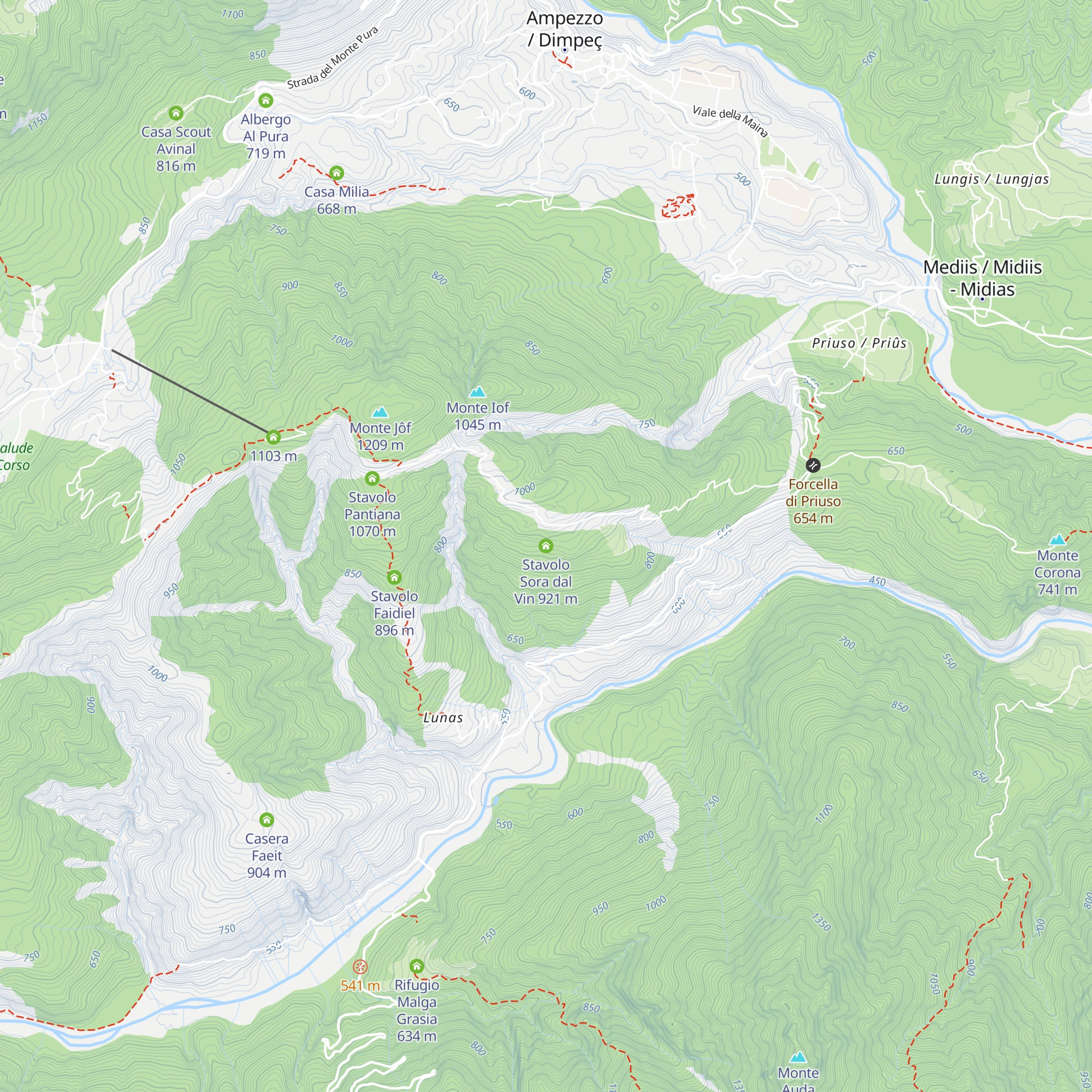 Stavolo Sora dal Vin map