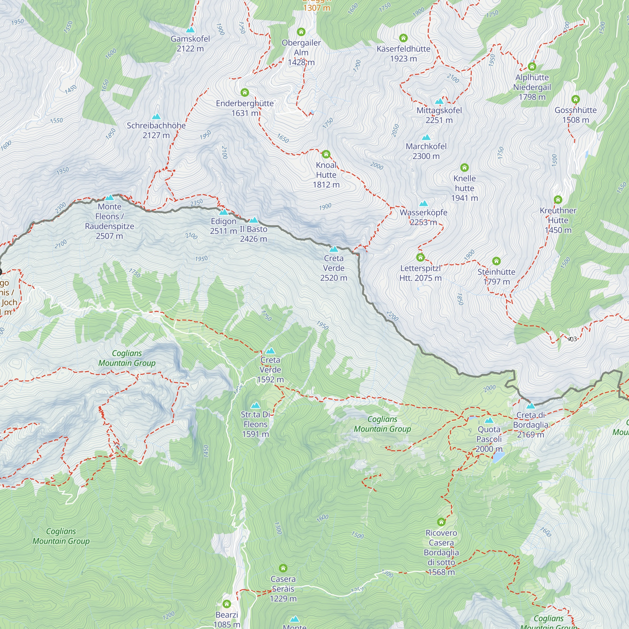 Casera di Creta Verde map