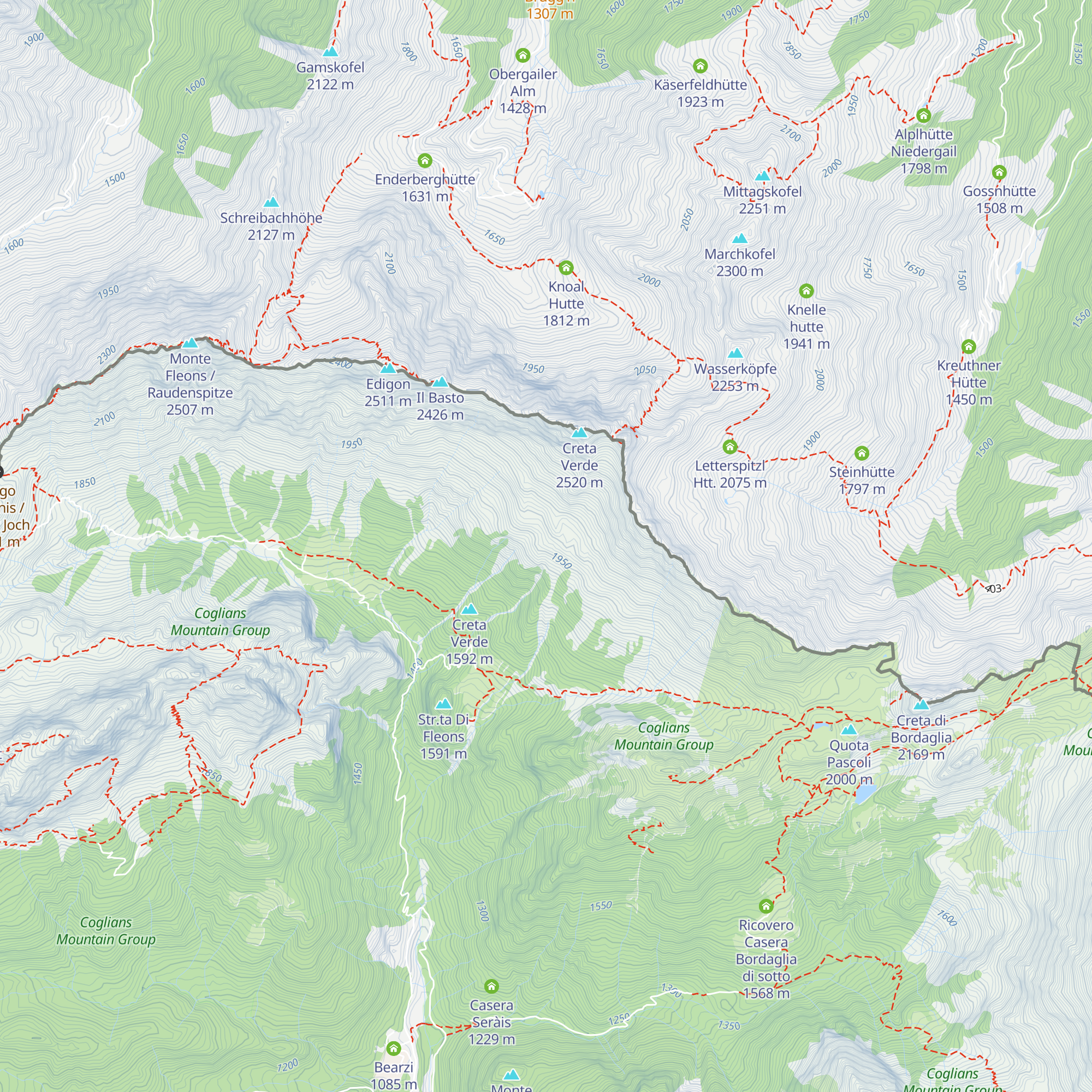 Casera di Creta Verde map