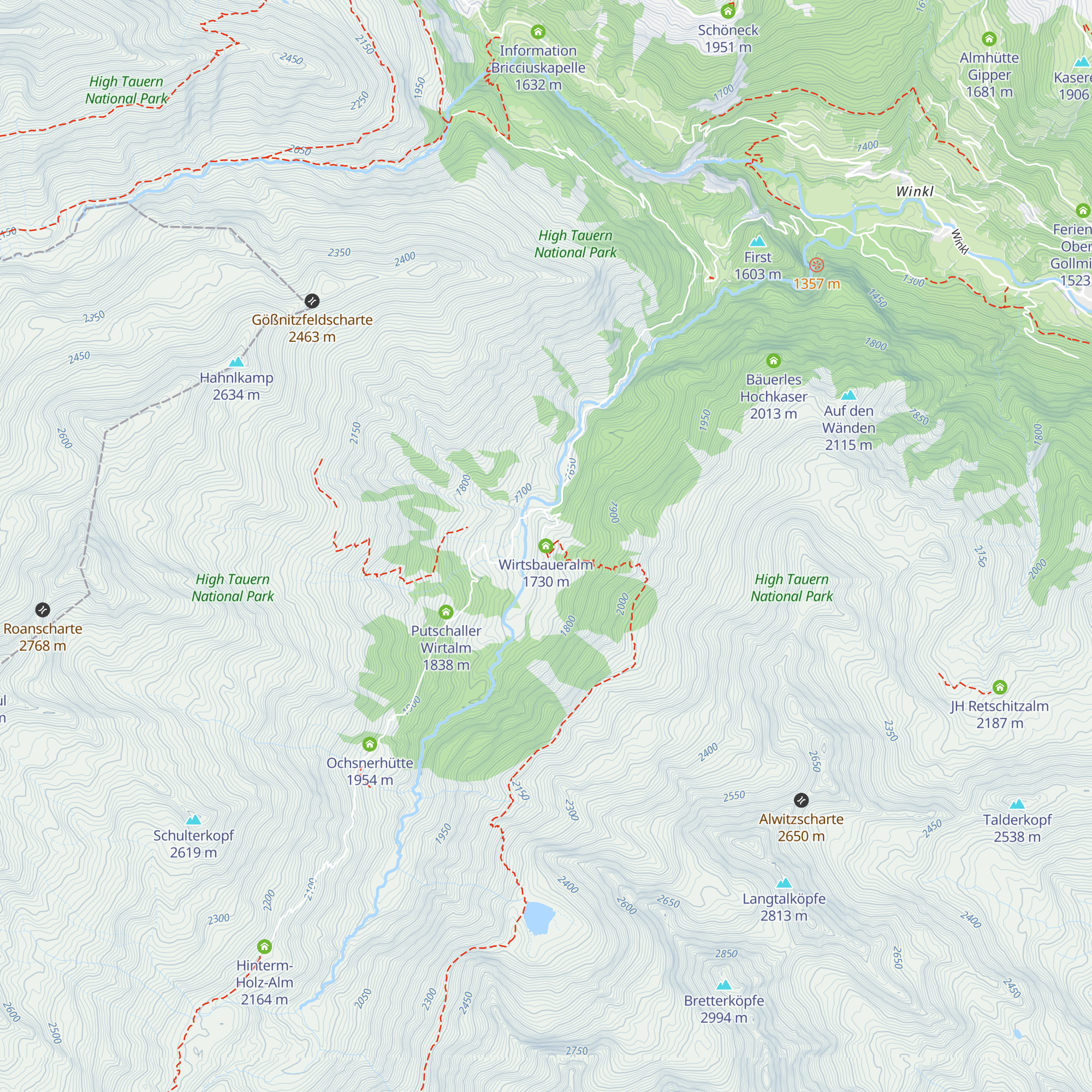Wirtsbaueralm map