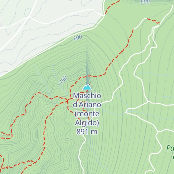 Map of Maschio d'Ariano (monte Algido)