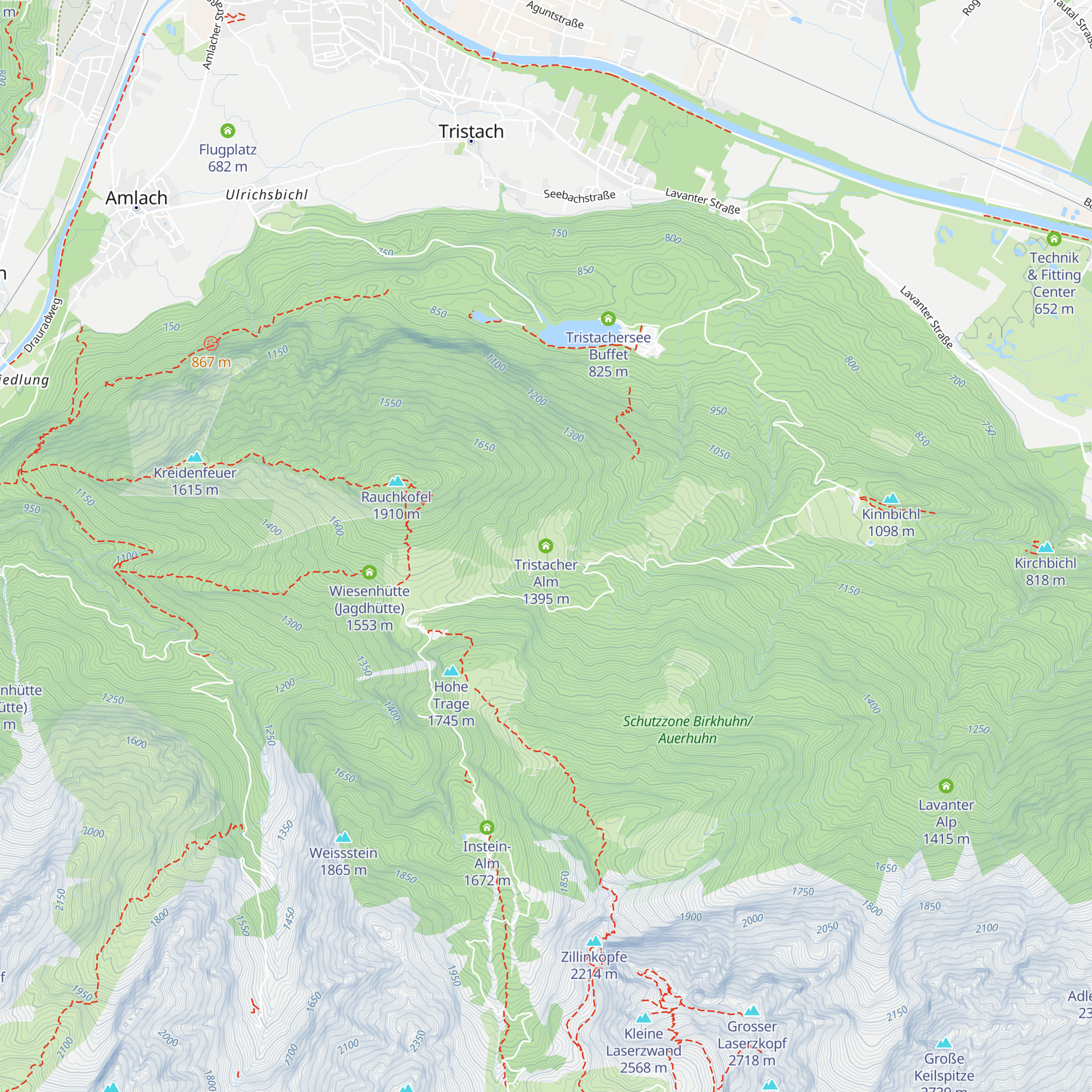 Tristacher Alm map