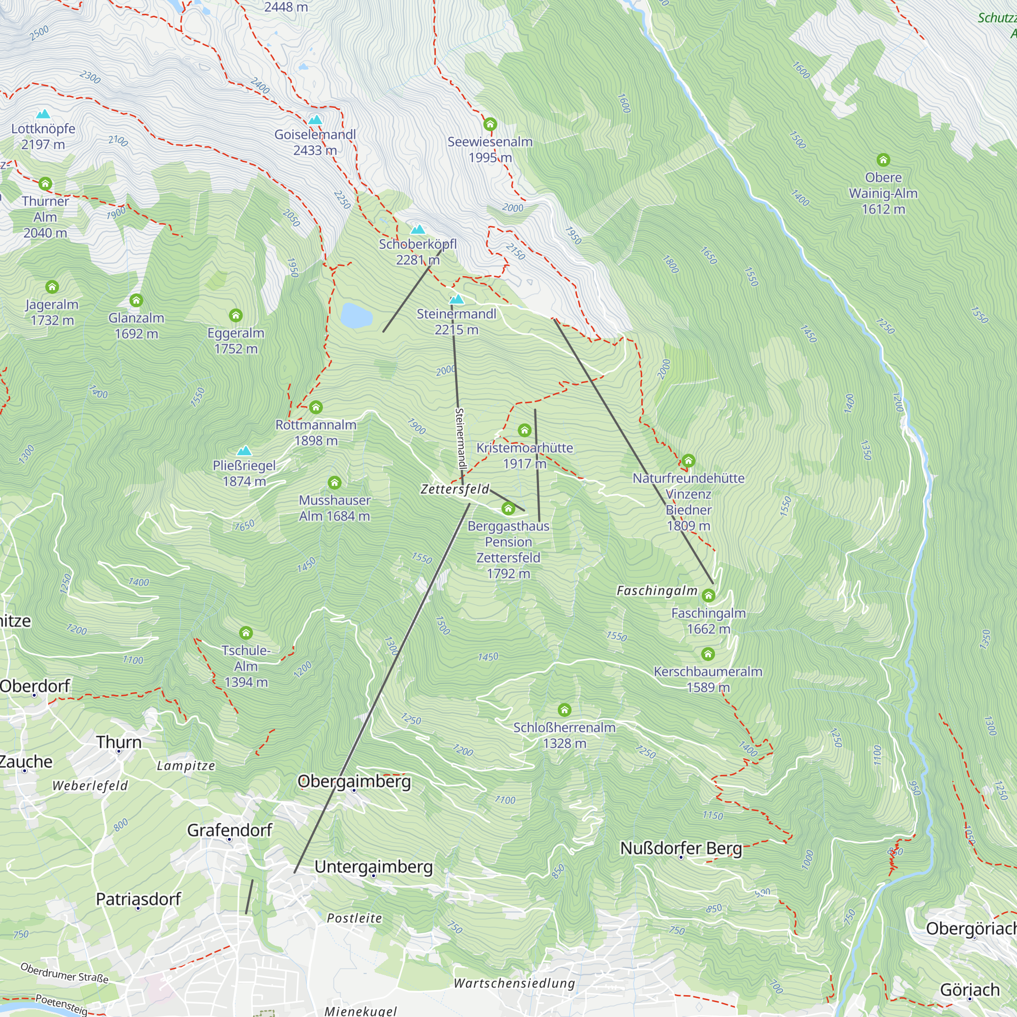 Berggasthaus Pension Zettersfeld map