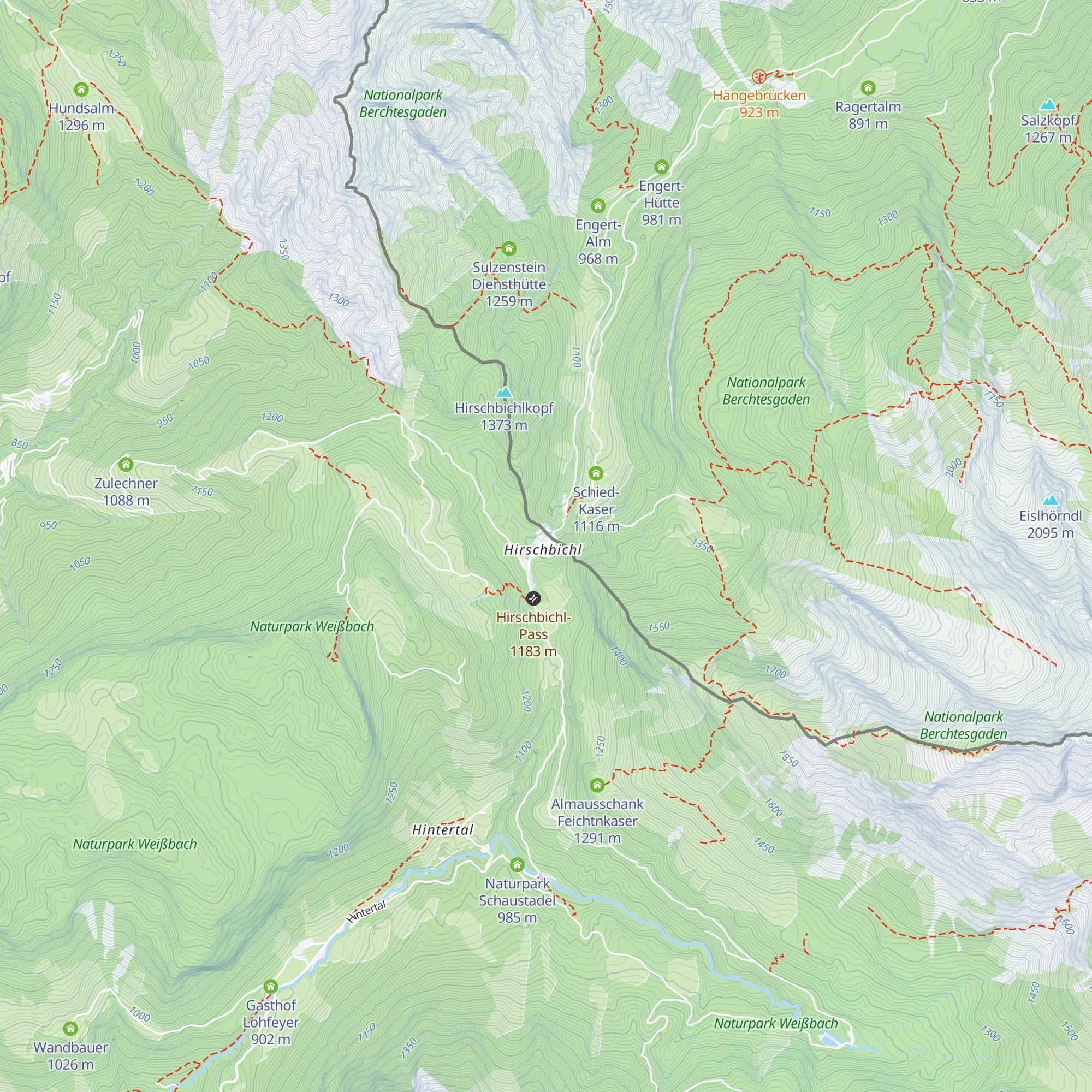 Bergheim Hirschbichl map
