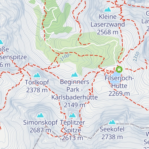 Map of Beginners Park - Karlsbaderhütte