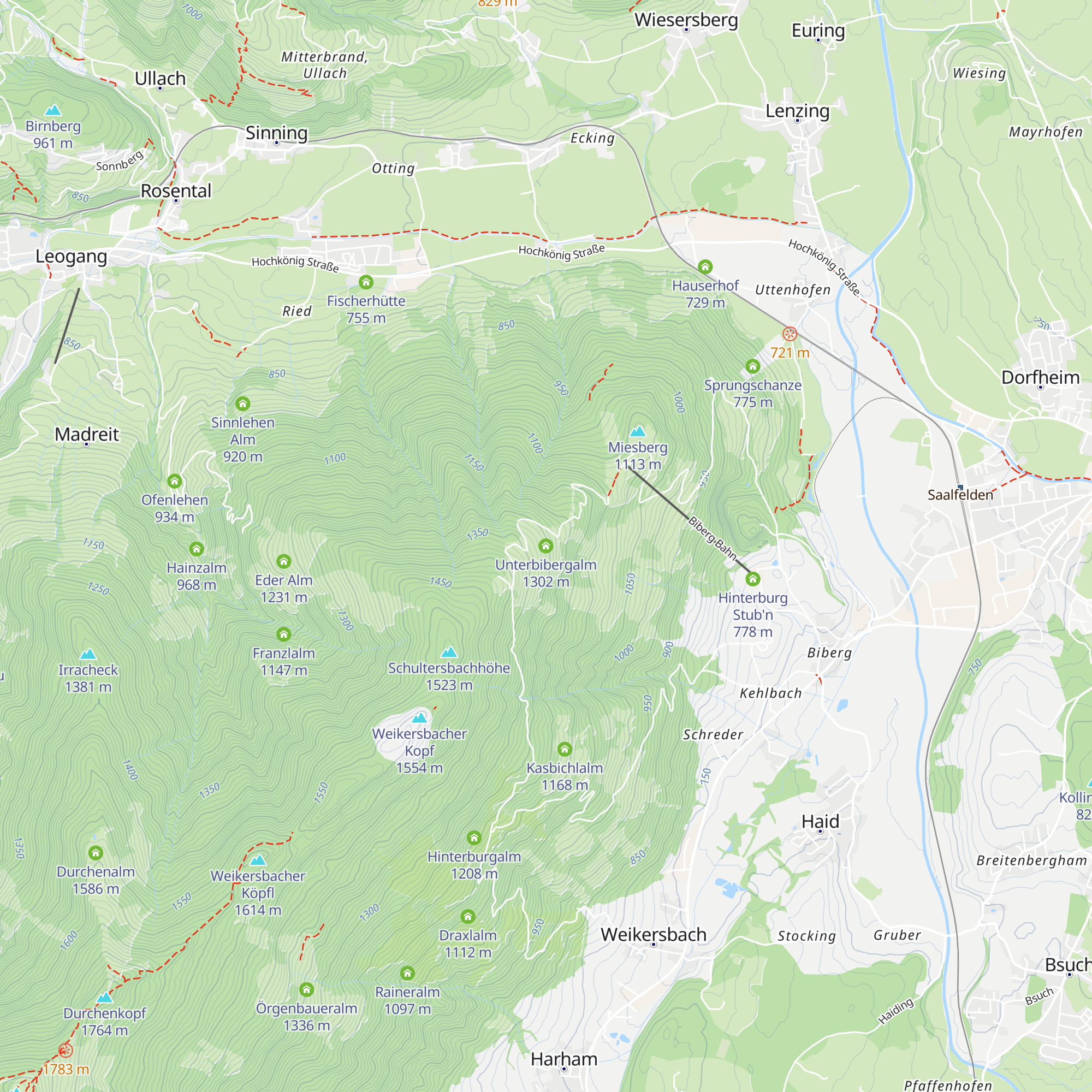 Unterbibergalm map