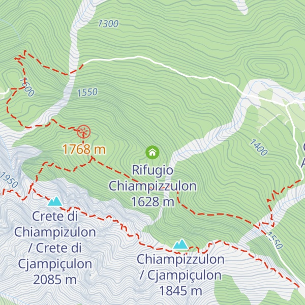 Map of Rifugio Chiampizzulon