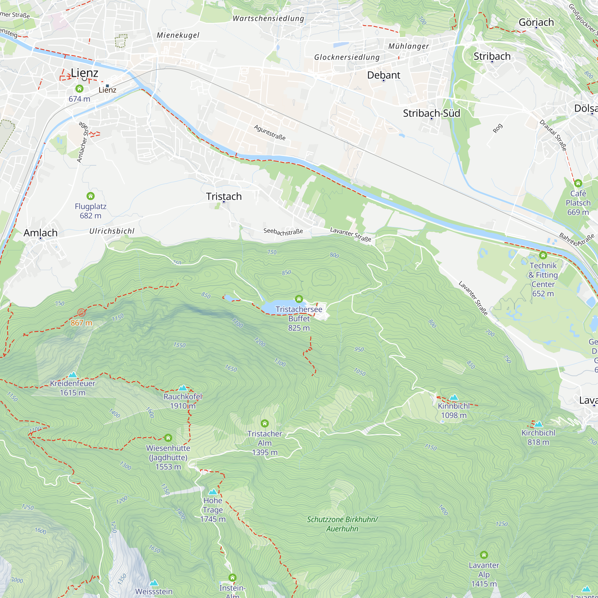 Tristachersee Buffet map