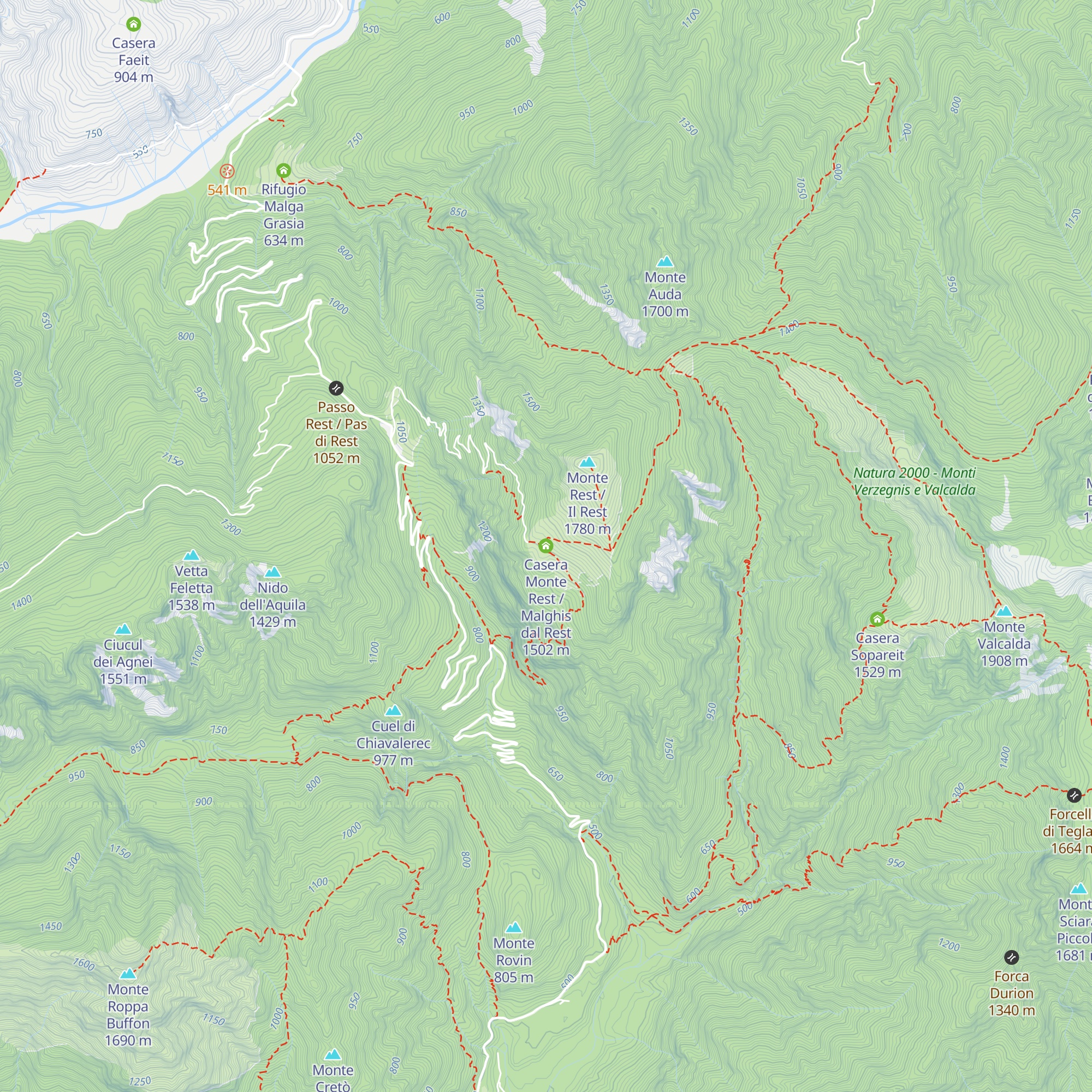 Casera Monte Rest / Malghis dal Rest map