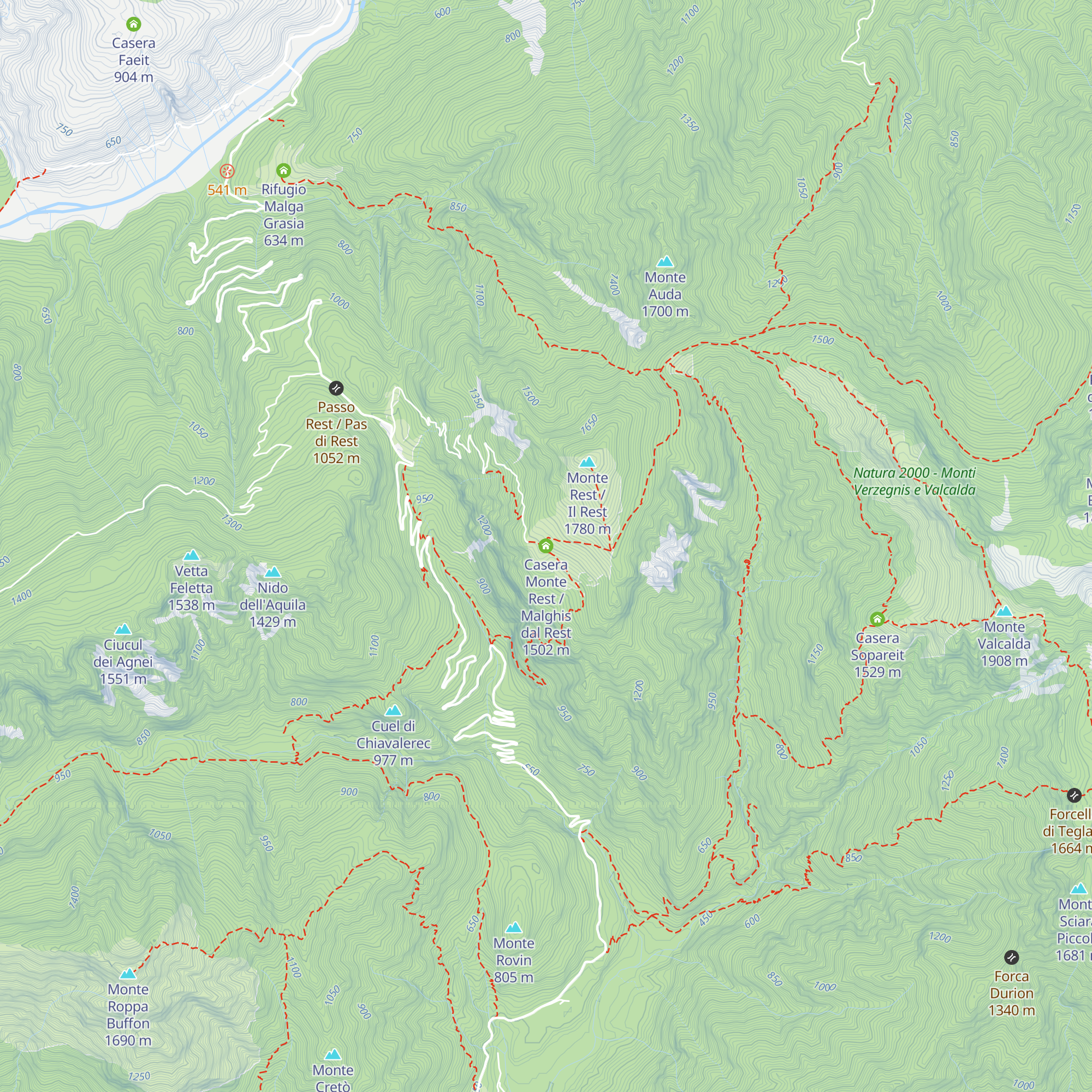 Casera Monte Rest / Malghis dal Rest map