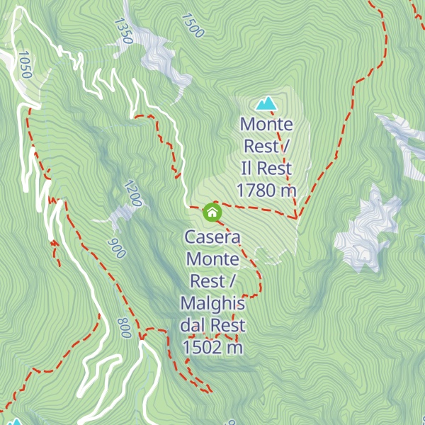 Map of Casera Monte Rest / Malghis dal Rest
