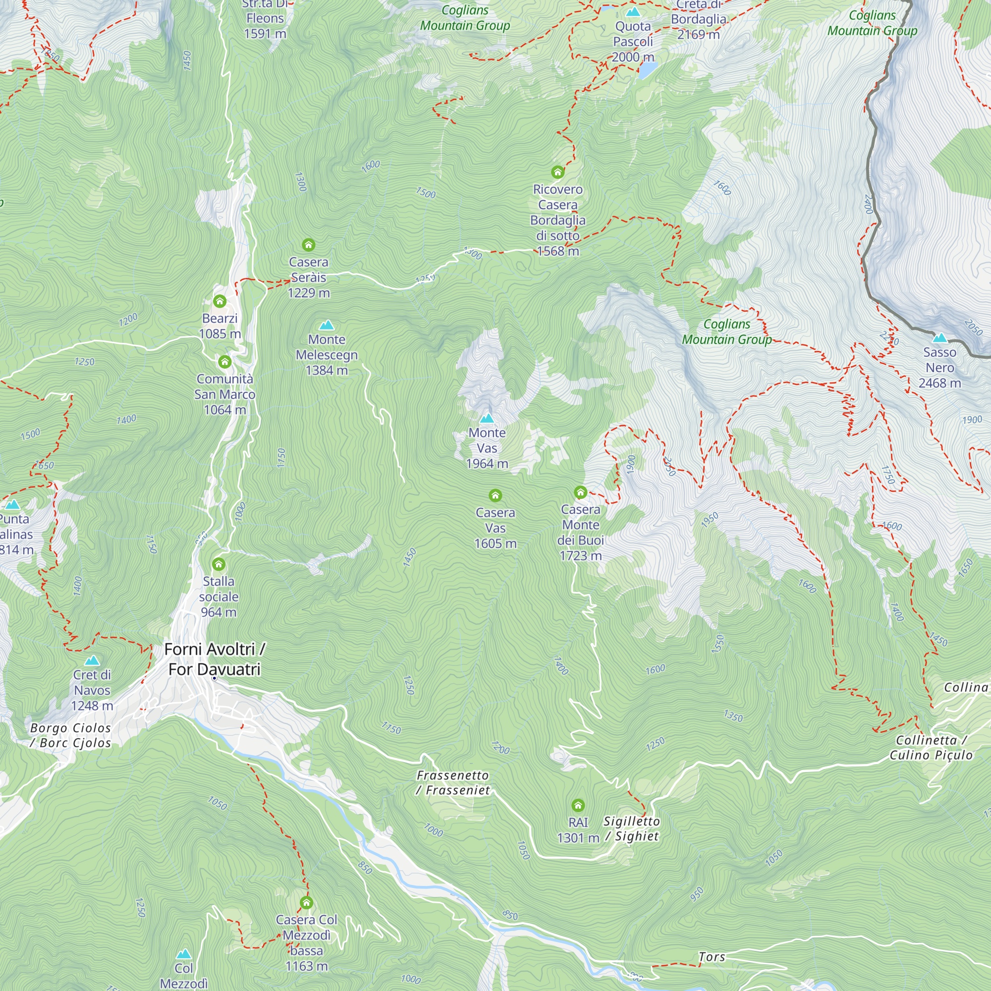 Casera Vas map