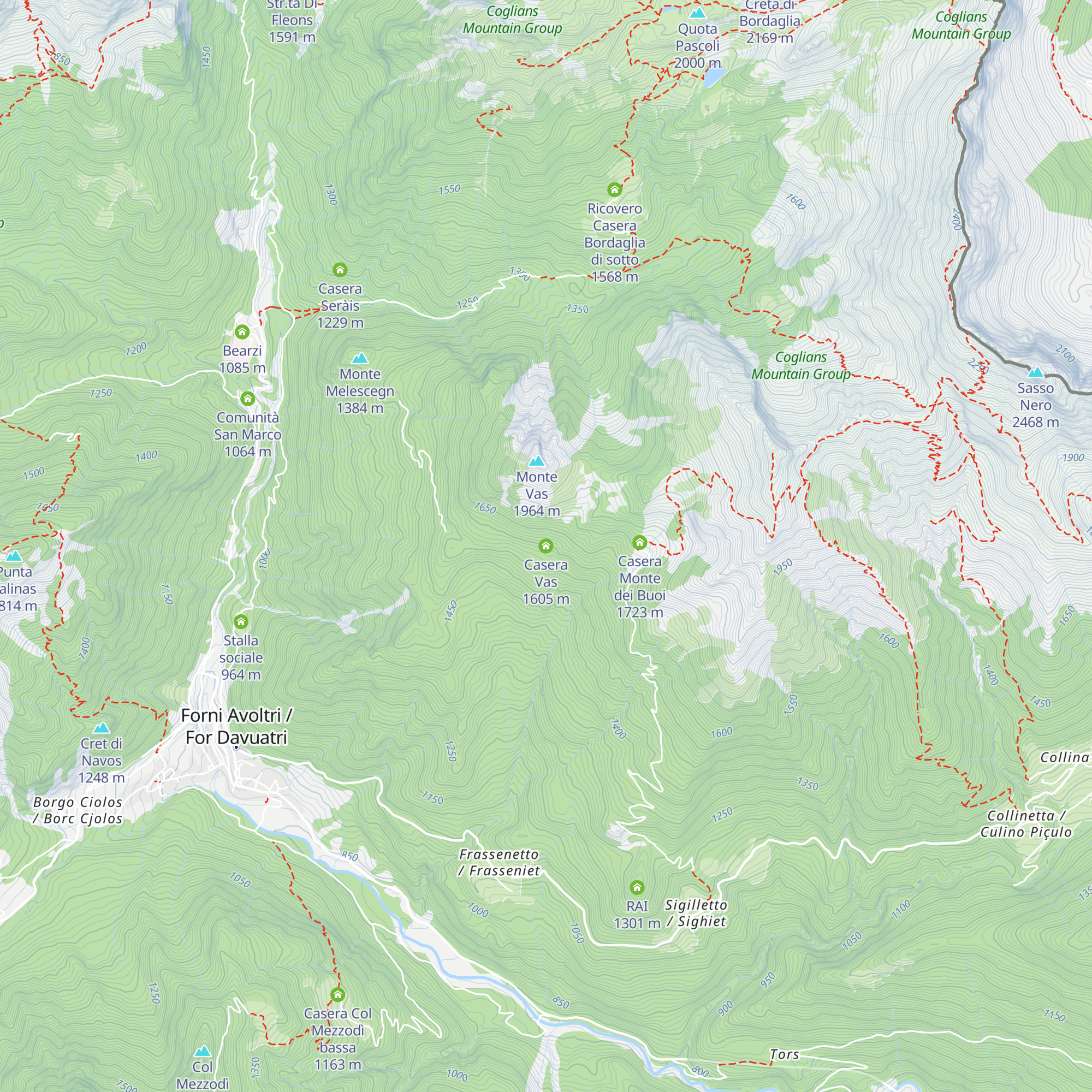 Casera Vas map