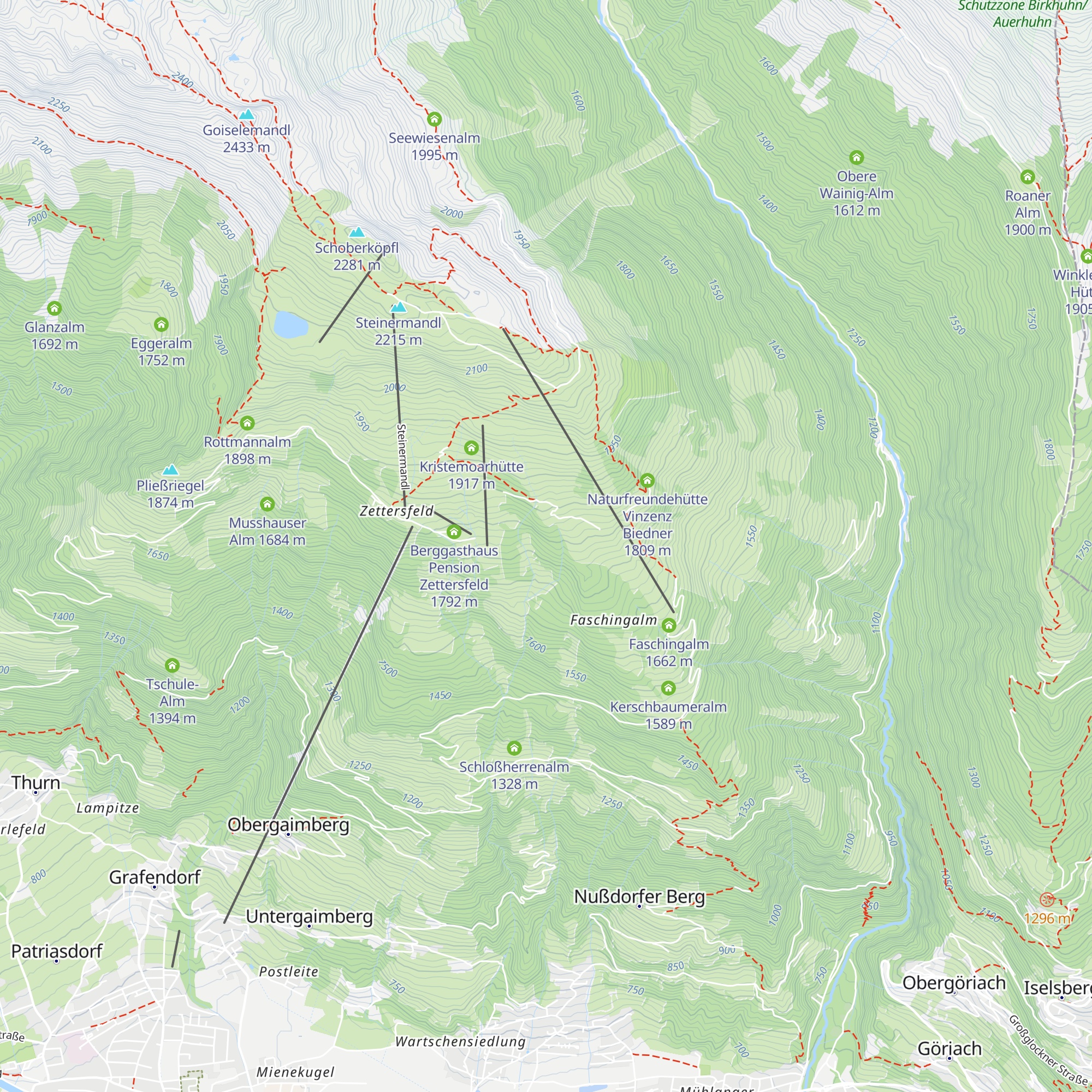 Huberts Hütte map