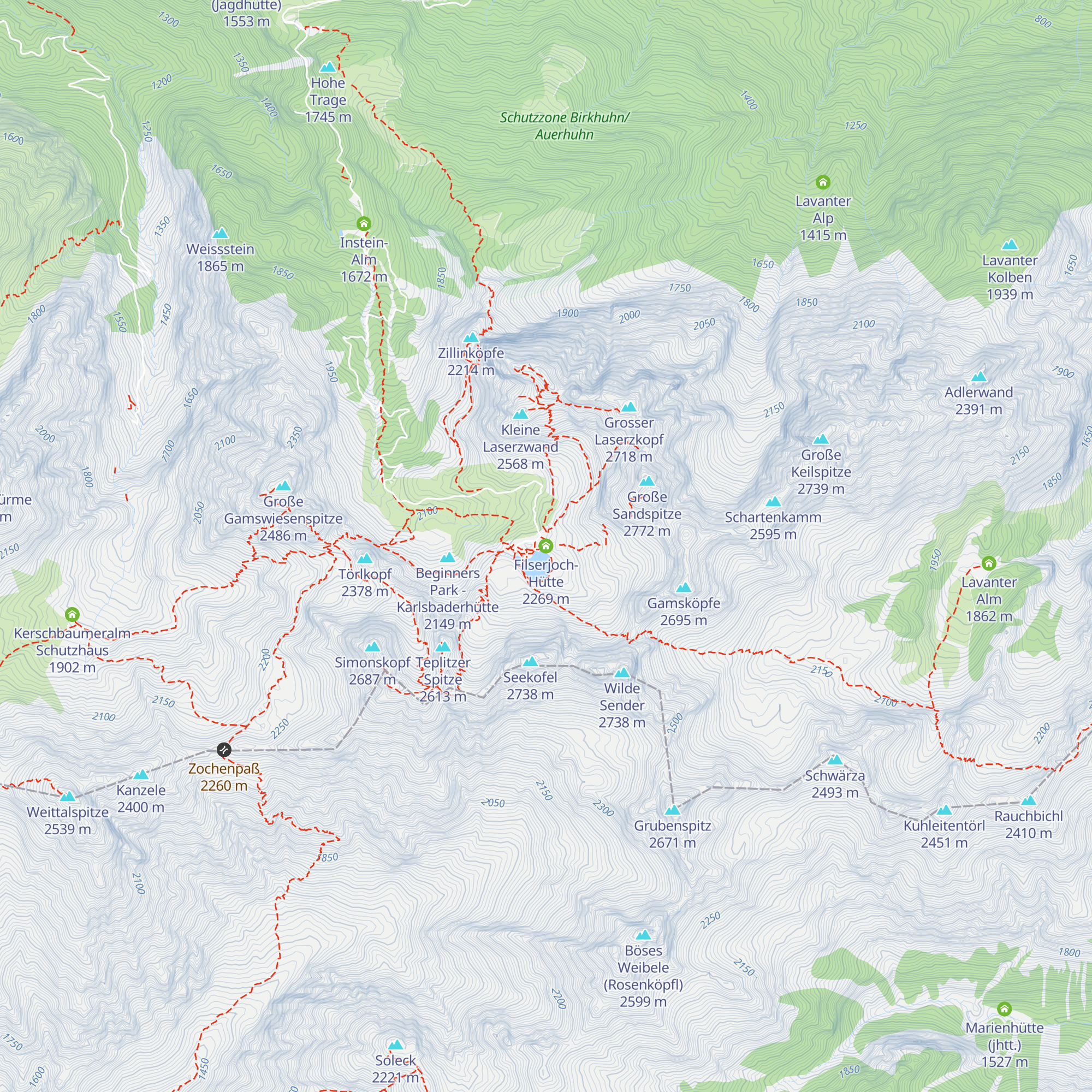 Filserjoch-Hütte map