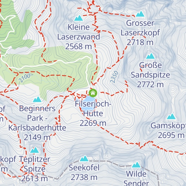 Map of Filserjoch-Hütte